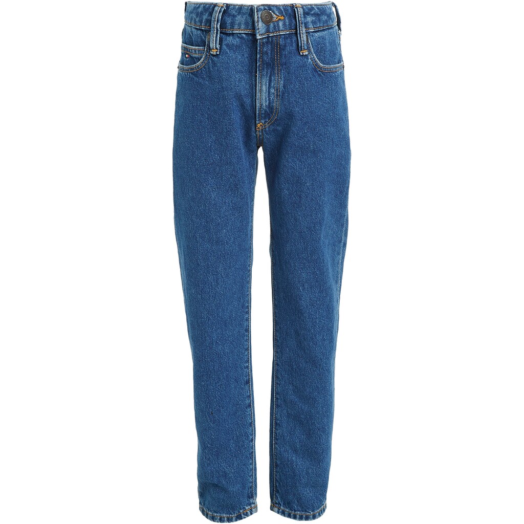 Tommy Hilfiger Stretch-Jeans »SKATER MID BLUE«, mit Leder-Brandlabel am hinteren Bundabschluss