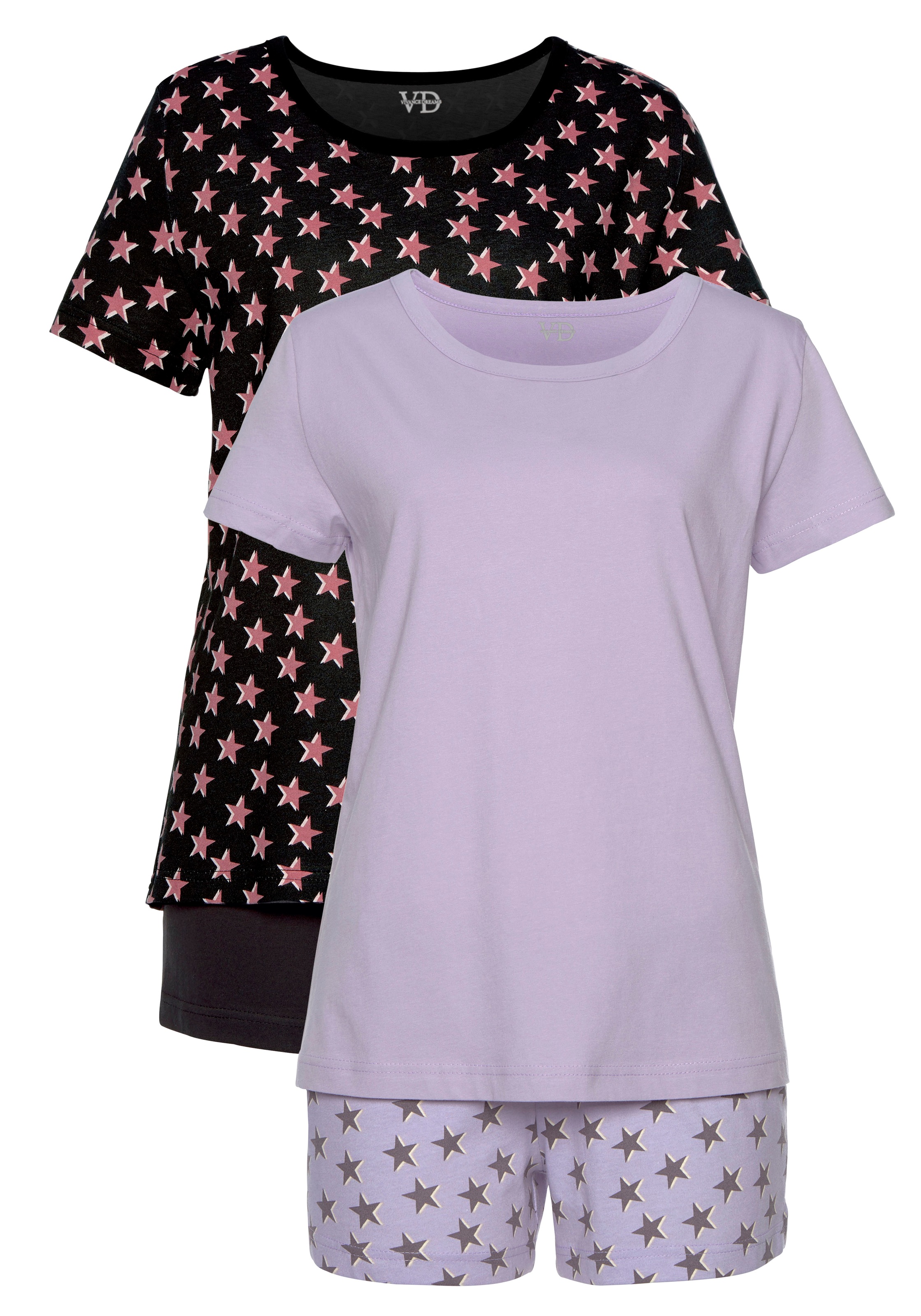 Vivance Dreams Shorty 2 Stück, 4 Stk. tlg., mit Sternedruck günstig online kaufen