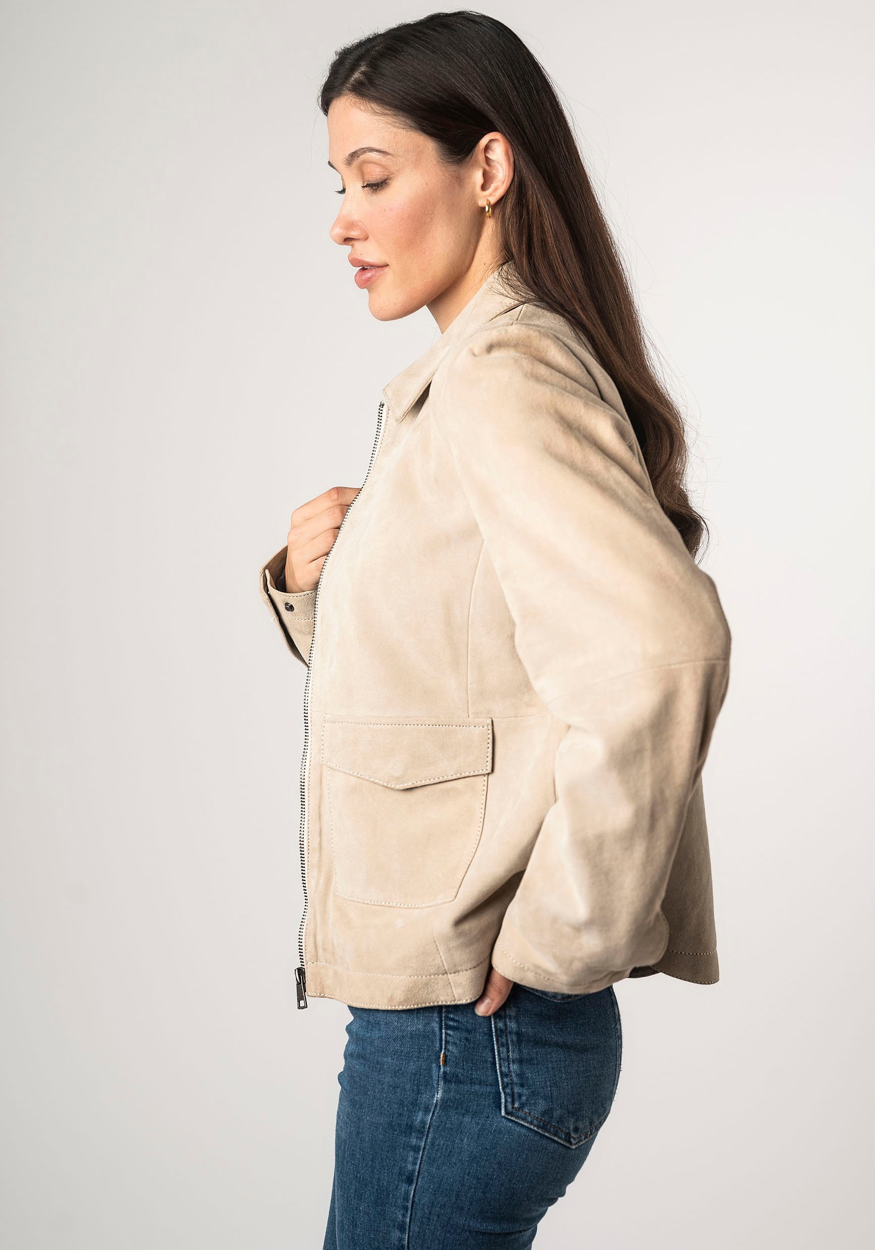 Mauritius Lederjacke »MWYaima«, mit Hemdkragen, aufgesetzten Taschen