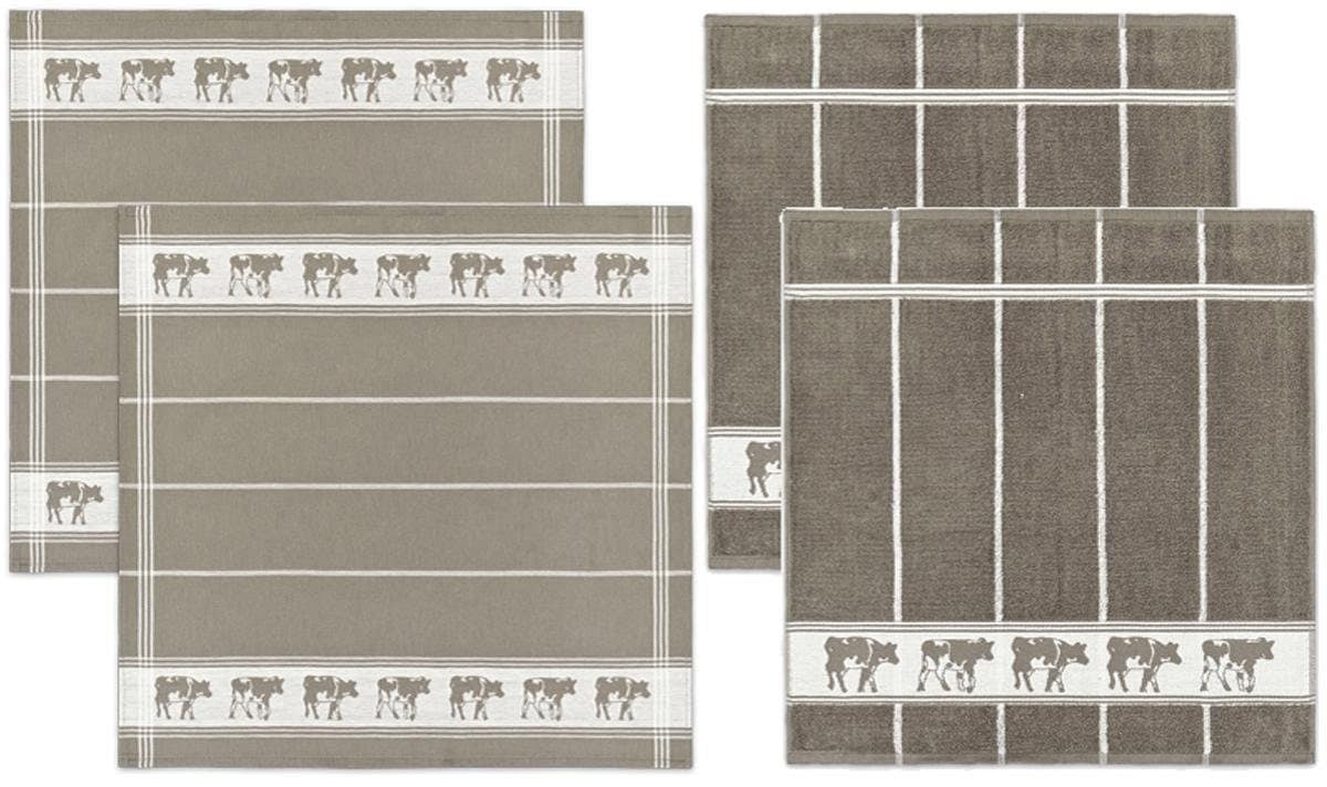 Geschirrtuch »Zwart Bont«, (Set, 4 tlg.), Combiset: bestehend aus 2 Küchentücher & 2...