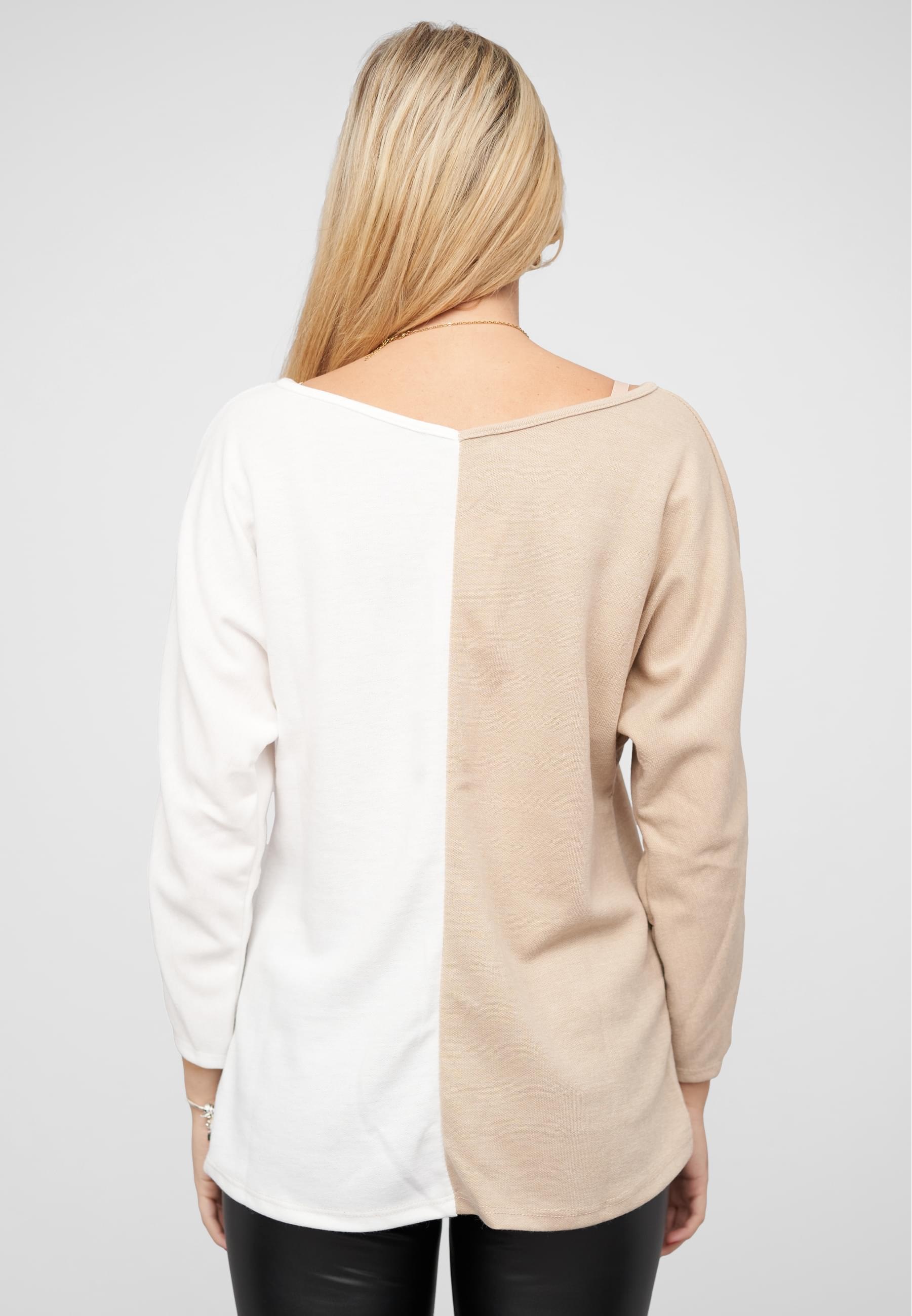 CLOUD 5IVE Sweater »CLOUD 5IVE 2-Tone Pullover mit Vokuhila Schnitt«
