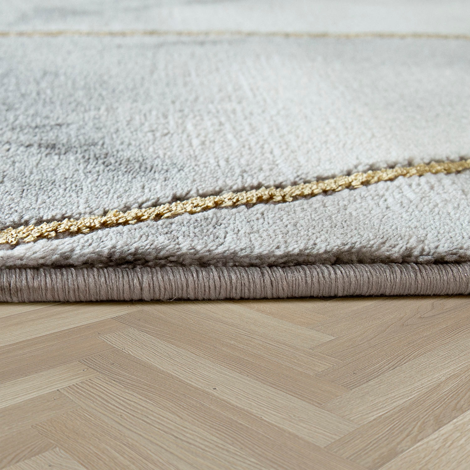 Paco Home Akzenten mit mit | gold-/silberfarbenen »Kraft 525«, Marmor-Design Kurzflor, BAUR Teppich Bordüre, rechteckig