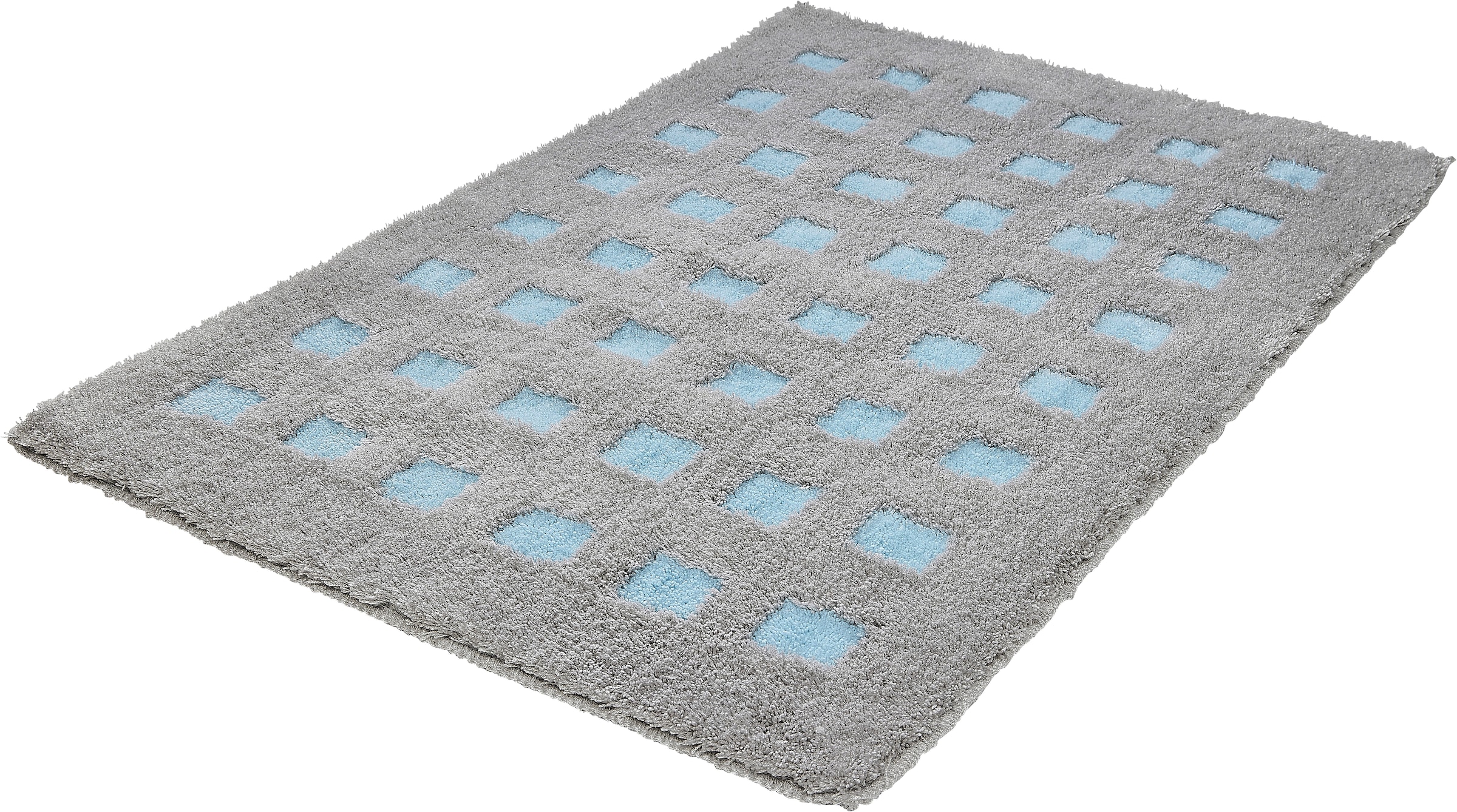 Kleine Wolke "Boxes, Badvorleger, Badezimmer Teppich" Höhe 20 mm rutschhemmend beschichtet fußbodenheizungsgeeignet Badteppich, modernes Design, Hoch/Tief Effekt