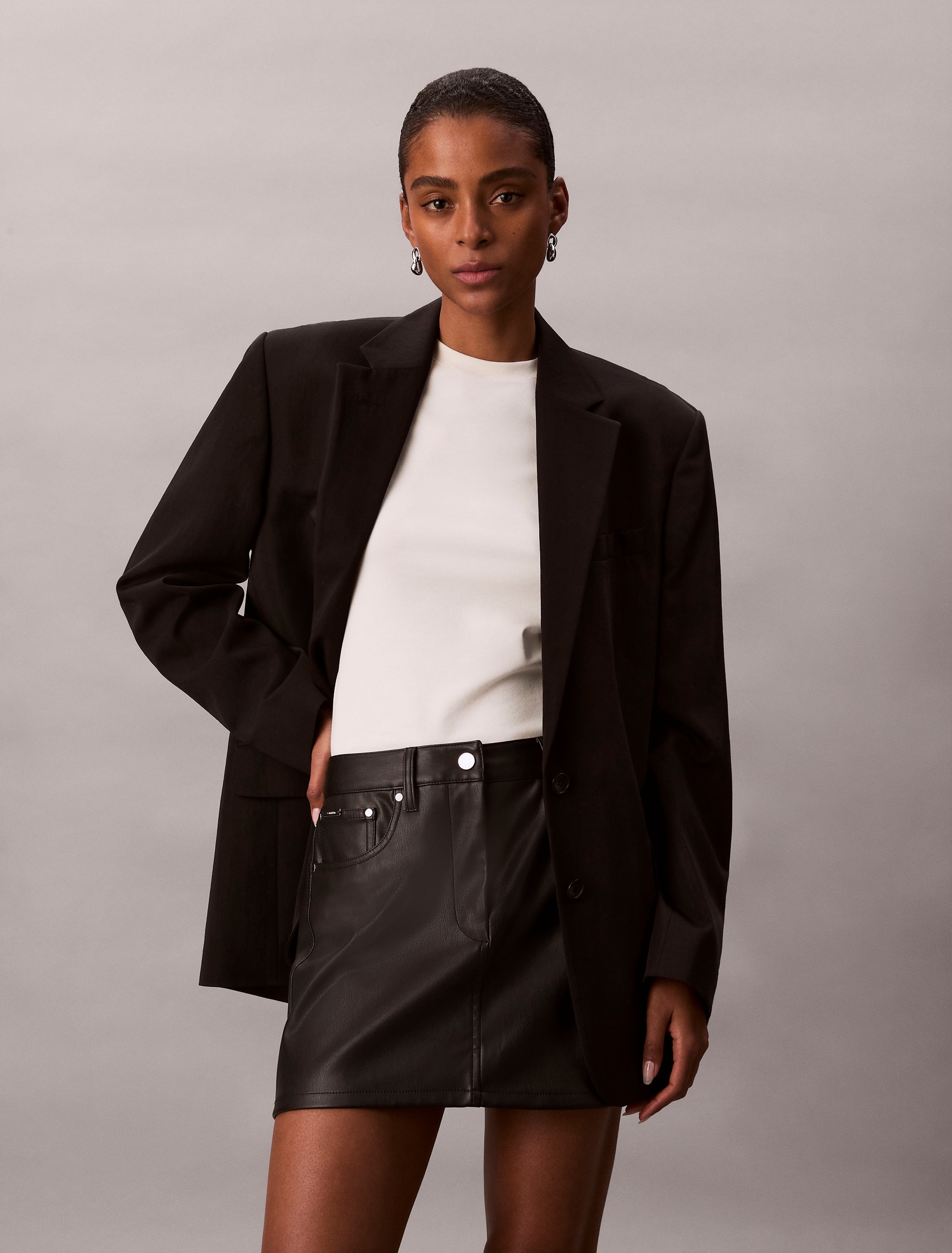 Calvin Klein Jeans Lederimitatrock »FAUX LEATHER 5PKT MINI SKIRT«, Regular fit