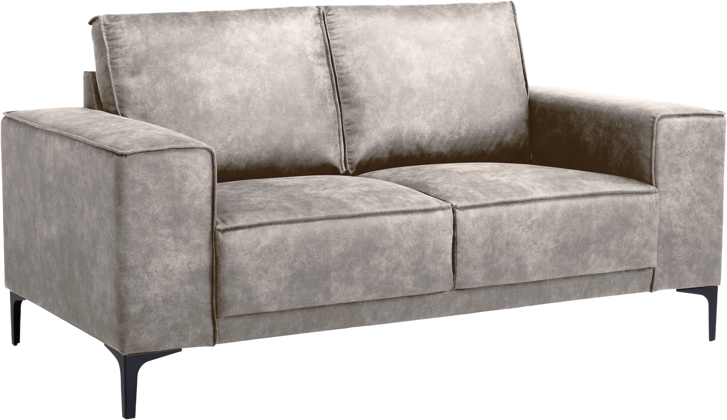 OTTO home 2-Sitzer »OLAND Luxus-Microfaser, Sofa, B: 164 cm, Skandi-Design« 164 cm, Wellenunterfederung, Skandi-Design, Metallfüße