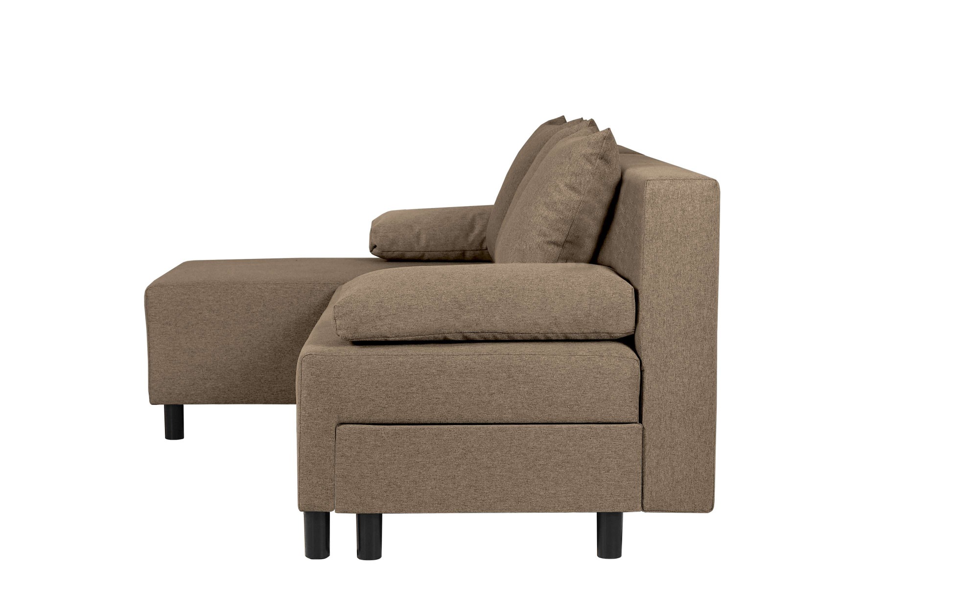 INOSIGN Ecksofa »IWALANI, Schlafsofa mit Bettkasten, Recamiere beidseitig montierbar«, L-Form, B/T/H 199/135/83 cm, Struktur weich & Velvet