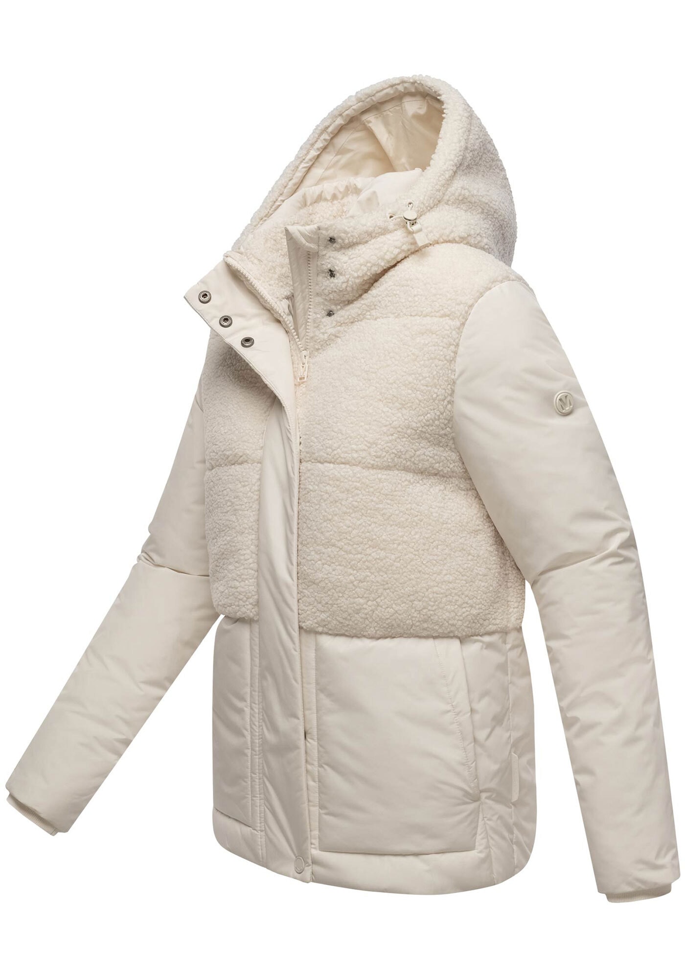Marikoo Winterjacke »Sheeta«, Kombination aus Teddyfleece und glattem Material