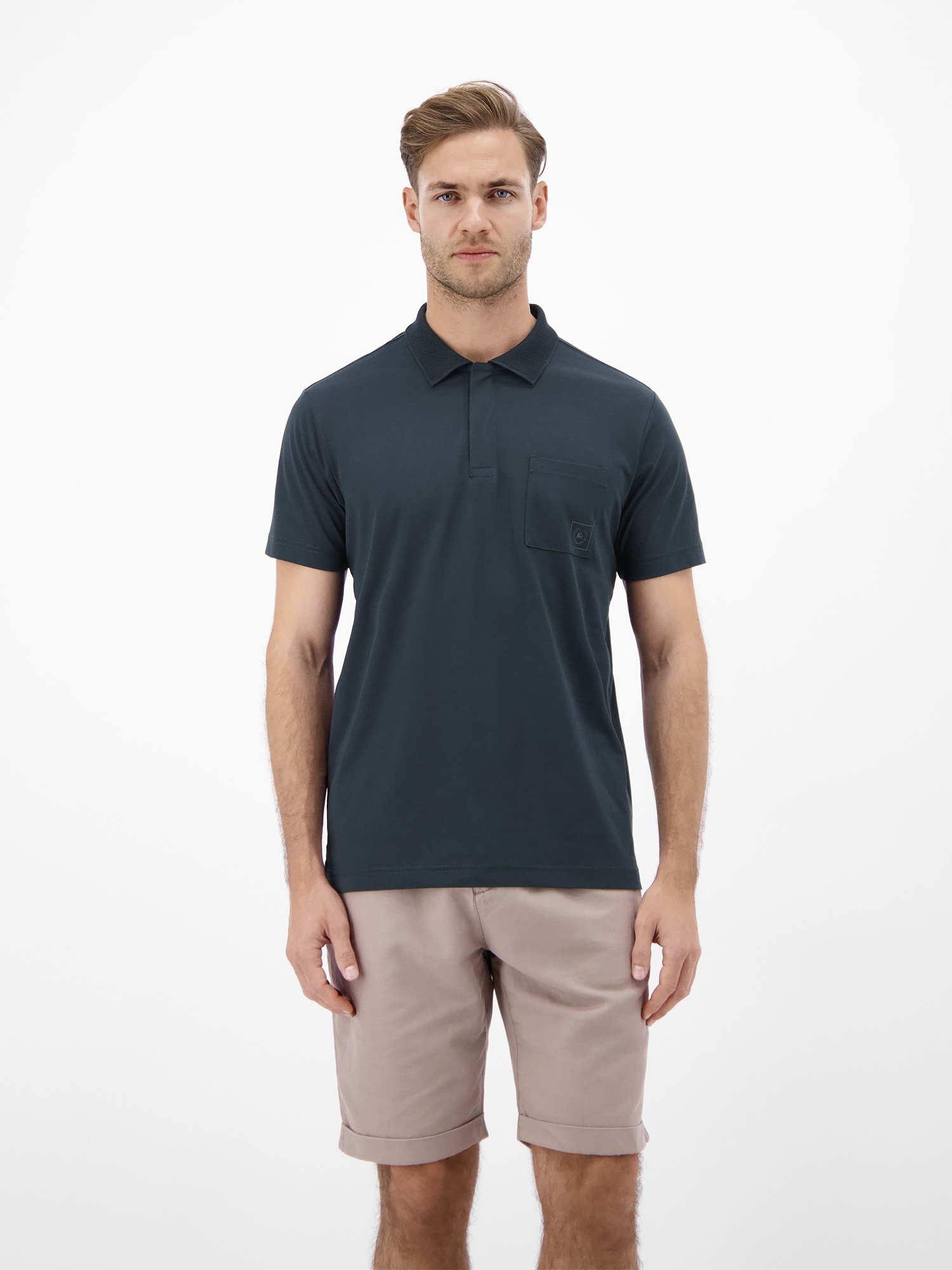 LERROS Poloshirt "Cool & Dry Poloshirt, unifarben mit Flachstrickkragen"