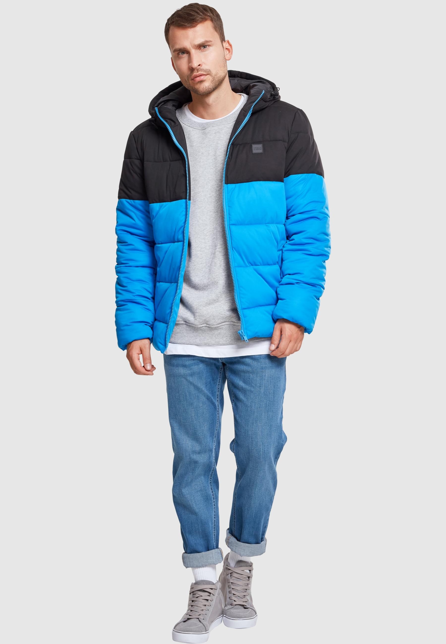 URBAN CLASSICS Winterjacke »Urban Classics Herren Hooded 2-Tone Puffer Jacket«, (1 St.), mit Kapuze