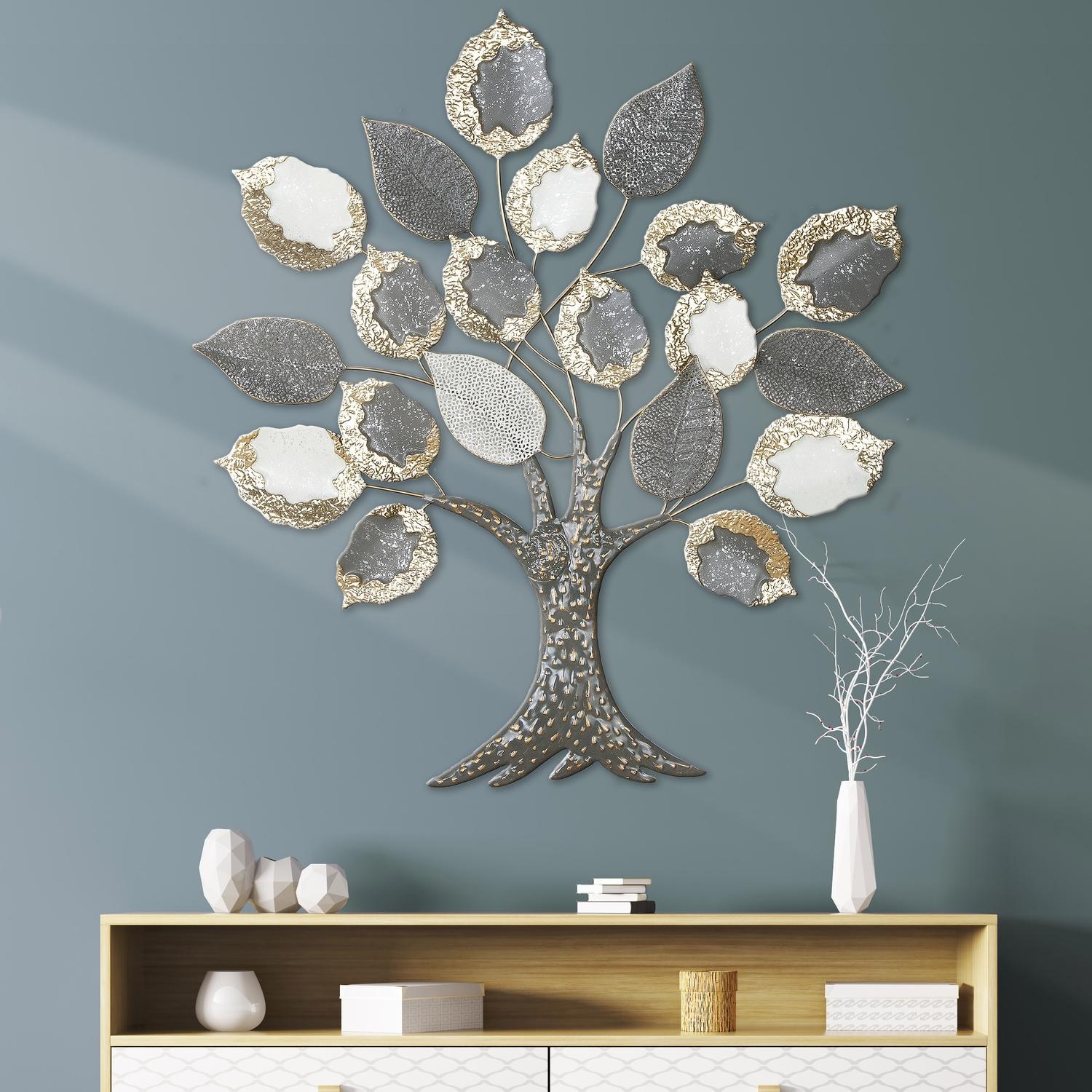 Casablanca by Gilde Wanddekoobjekt »Wandrelief, Baum, "Big Tree", Metall, grau« Wandrelief Big Tree Baum Naturmotiv Wanddeko Wohnzimmer