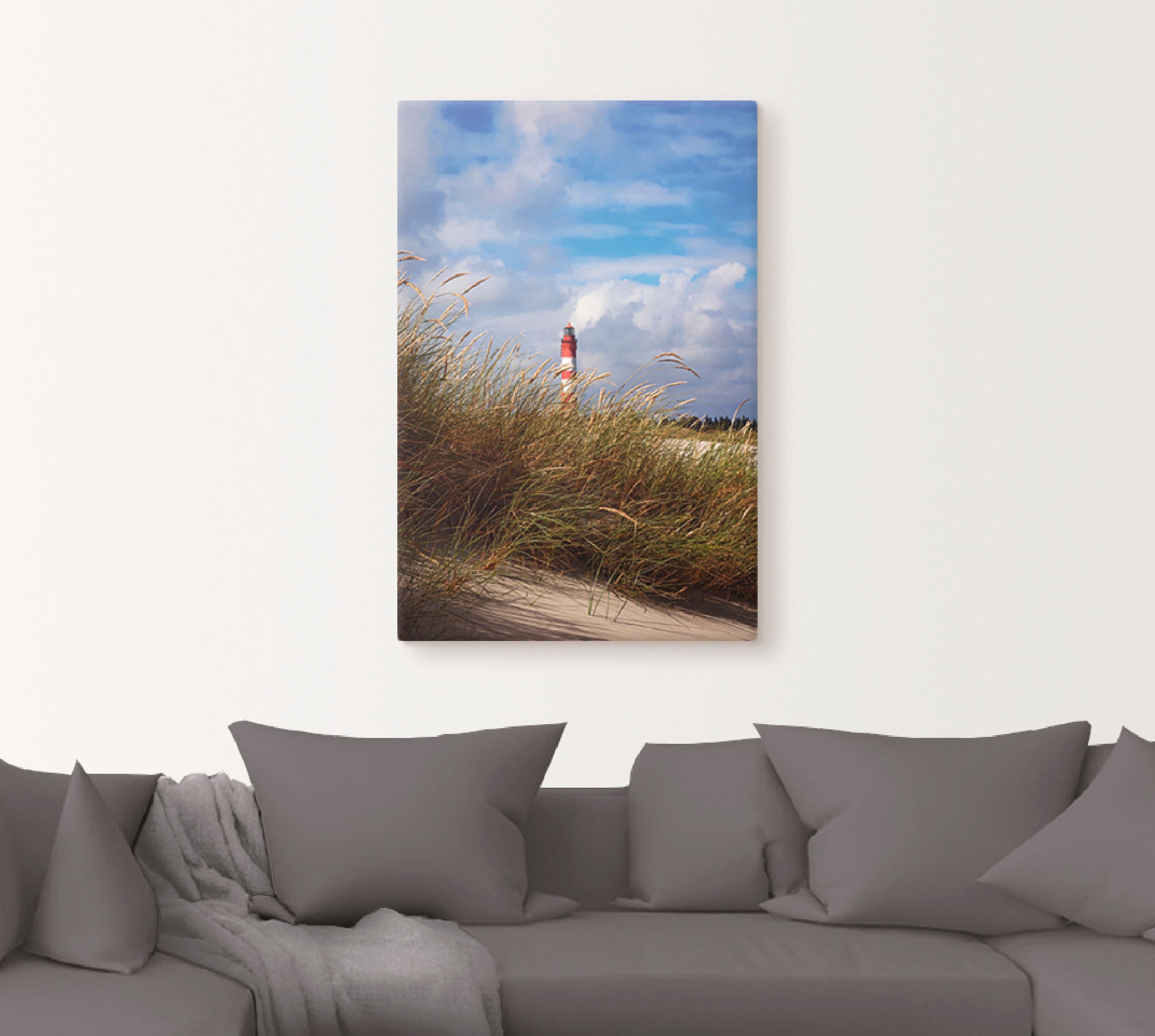 Artland Wandbild »Sommerimpression Amrumer Leuchtturm«, Gebäude, (1 St.), als Leinwandbild, Poster in verschied. Größen