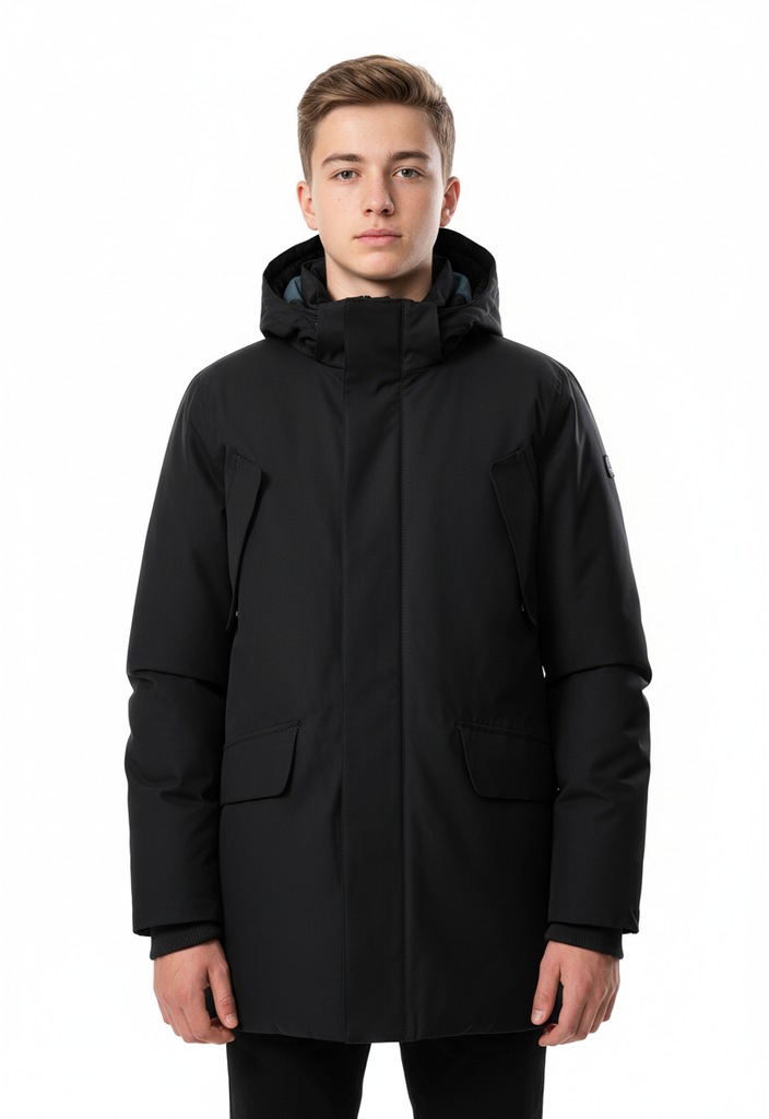 Funktionsparka KILLTEC "KOW 234 BYS PRK", Kinder, Gr. 152, schwarz, Obermaterial: 88% Polyester, 12% Baumwolle. Futter: 100% Polyester. Wattierung: 100% Polyester, Jacken, warm gefüttert, mit vier Taschen, mit versiegelten Nähten