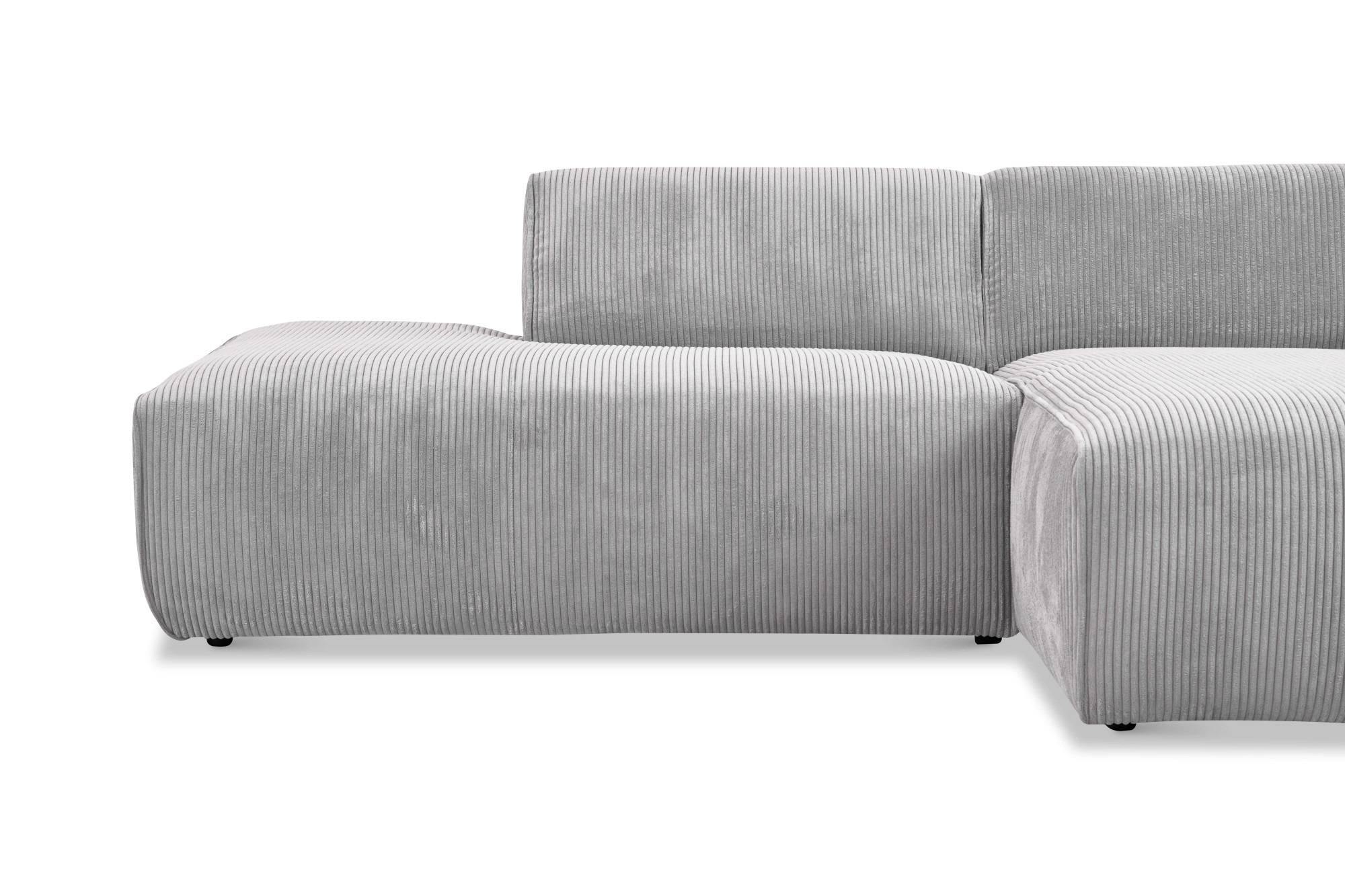 andas Ecksofa »Noord mit Kedernaht, Breite 227 cm«, Cord, Struktur, Webstoff, mit Wellenunterfederung, Massivholzrahmen
