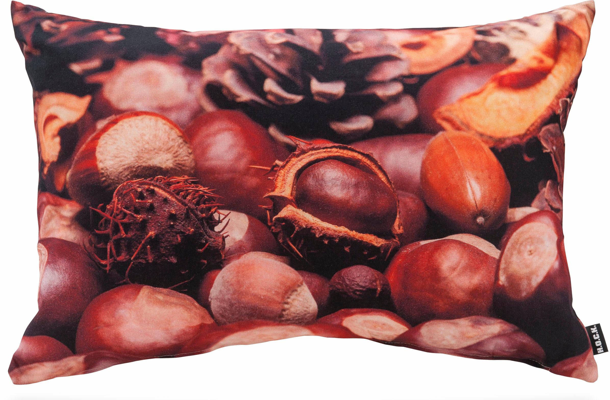 H.O.C.K. Dekokissen "Zapfen- und Kastanienmotiv" Kissenhülle mit Füllung, 1 günstig online kaufen