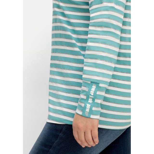 Sheego Langarmshirt »Große Größen«, mit Streifen und Effektgarn für  bestellen | BAUR