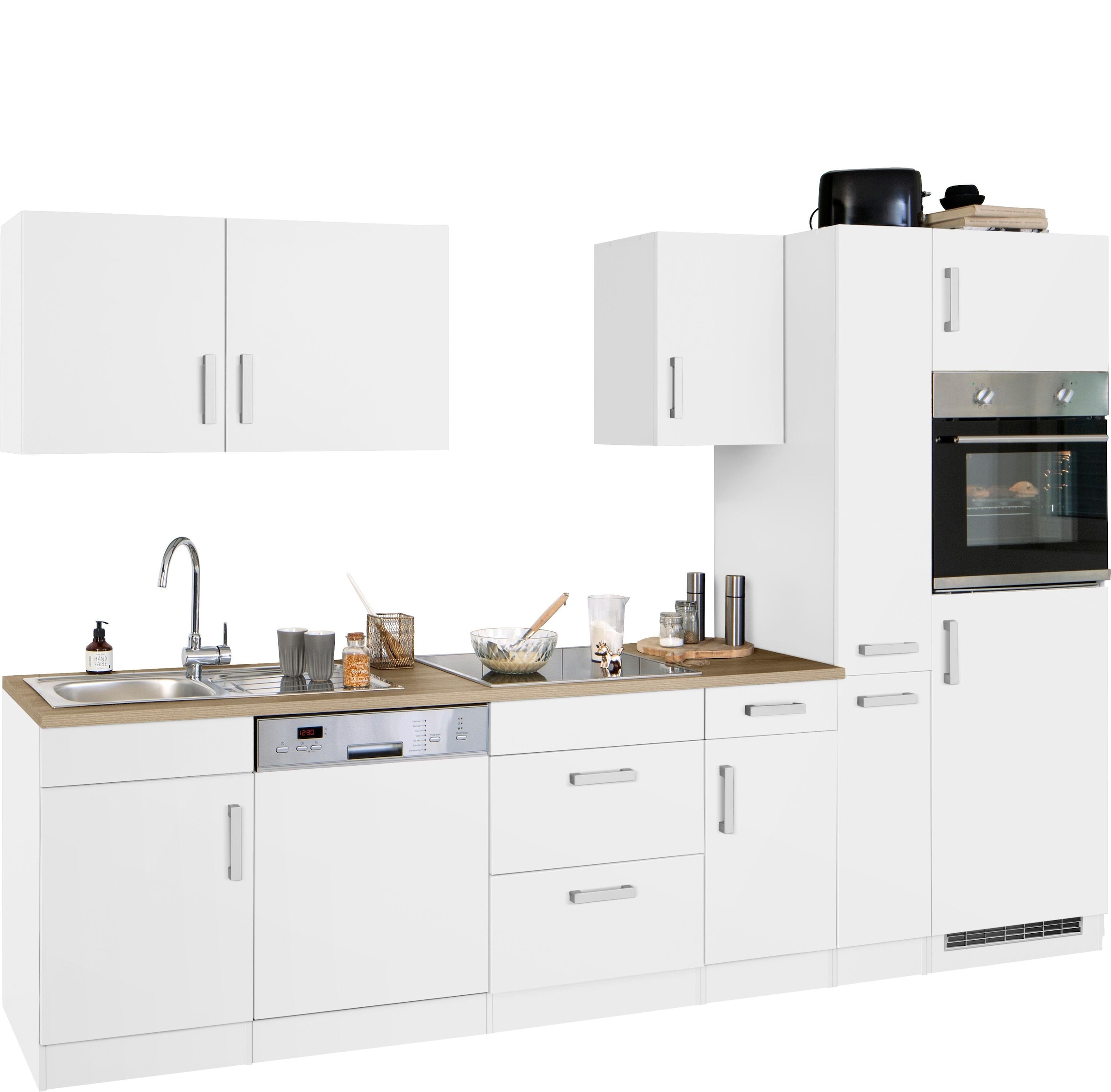 KOCHSTATION Küchenzeile »KS-Gera« Breite 300 cm, wahlweise mit E-Geräten, mit Arbeitsplatte