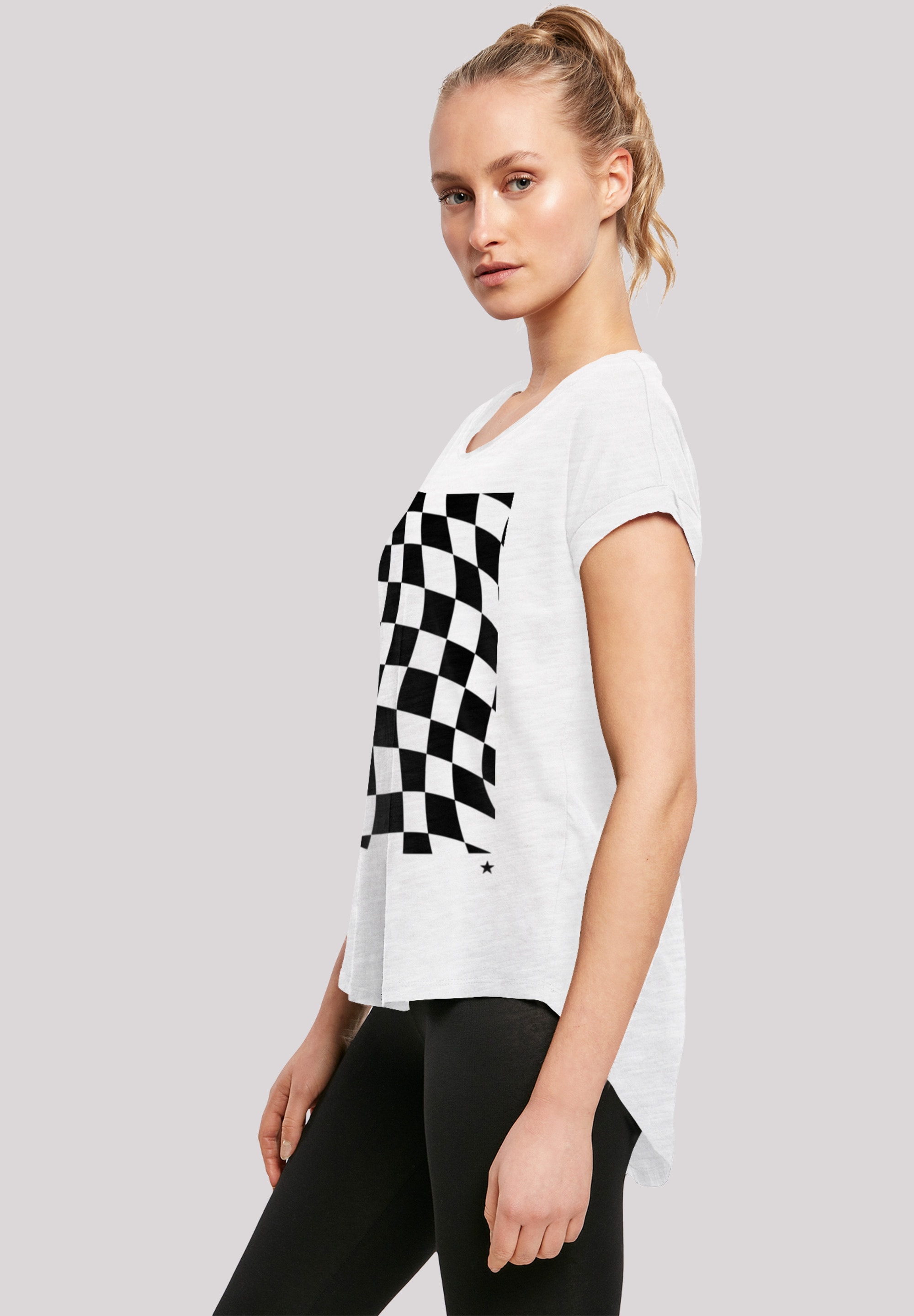 F4NT4STIC T-Shirt »Wavy Schach Muster«, Print
