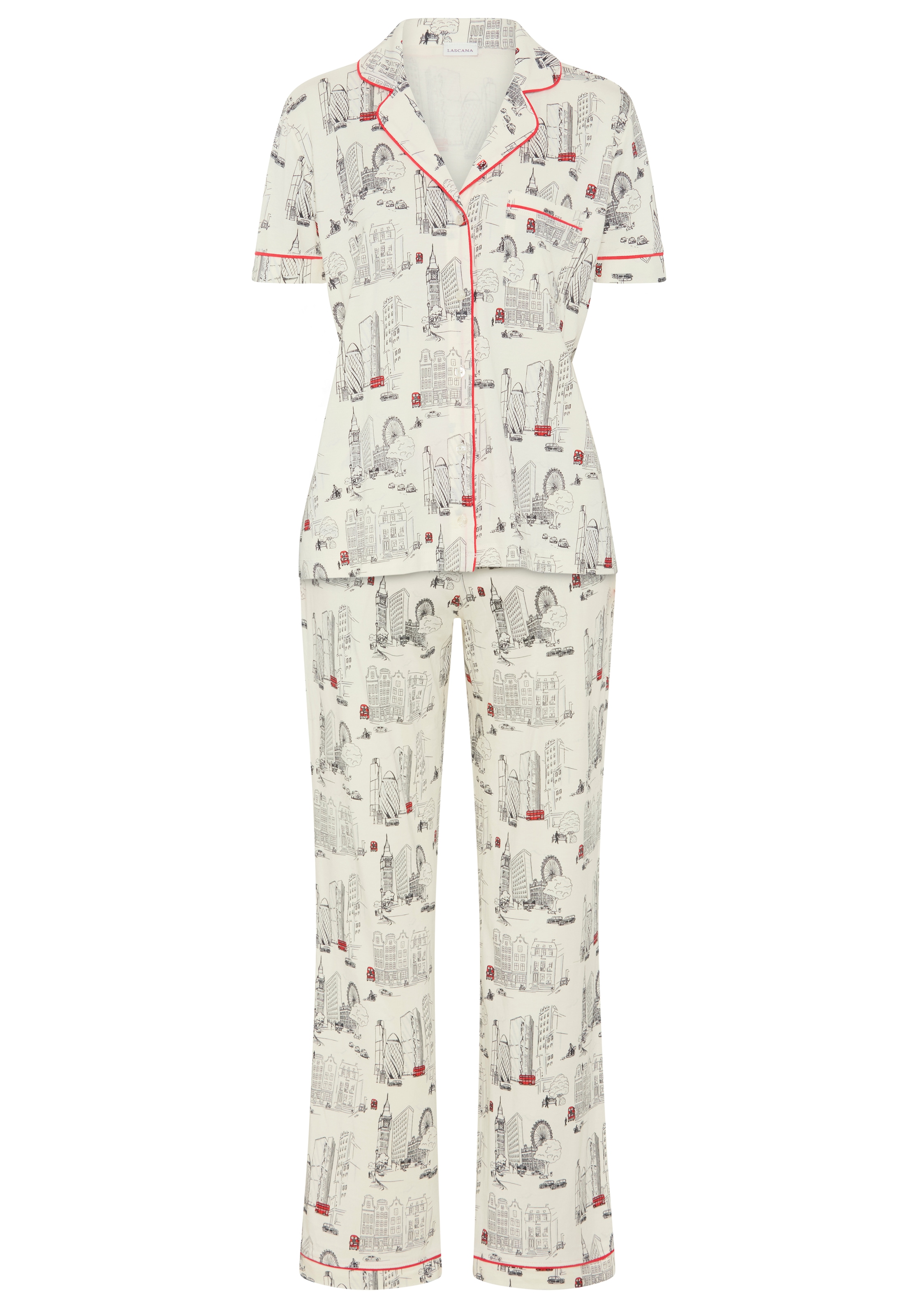 Vivance Dreams by Lascana Pyjama Set, 2 mit London-Städtedruck