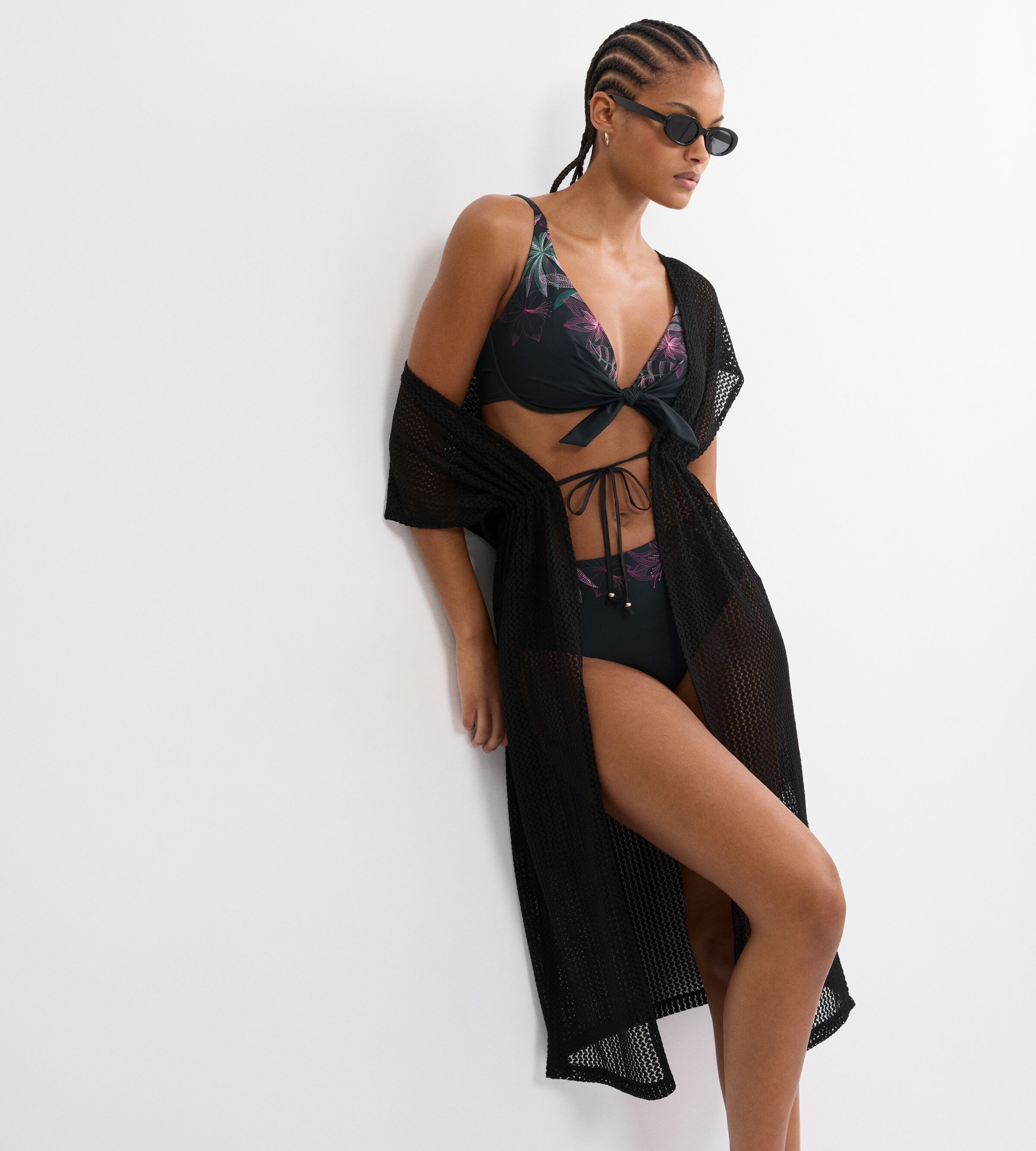 Bügel-Bikini-Top TRIUMPH "Summer Tropics W", Damen, Gr. 38, Cup F, schwarz combination, Microfaser, Obermaterial: 55% Polyamid, 45% Elasthan, Bikini-Oberteile, weich und formend 2