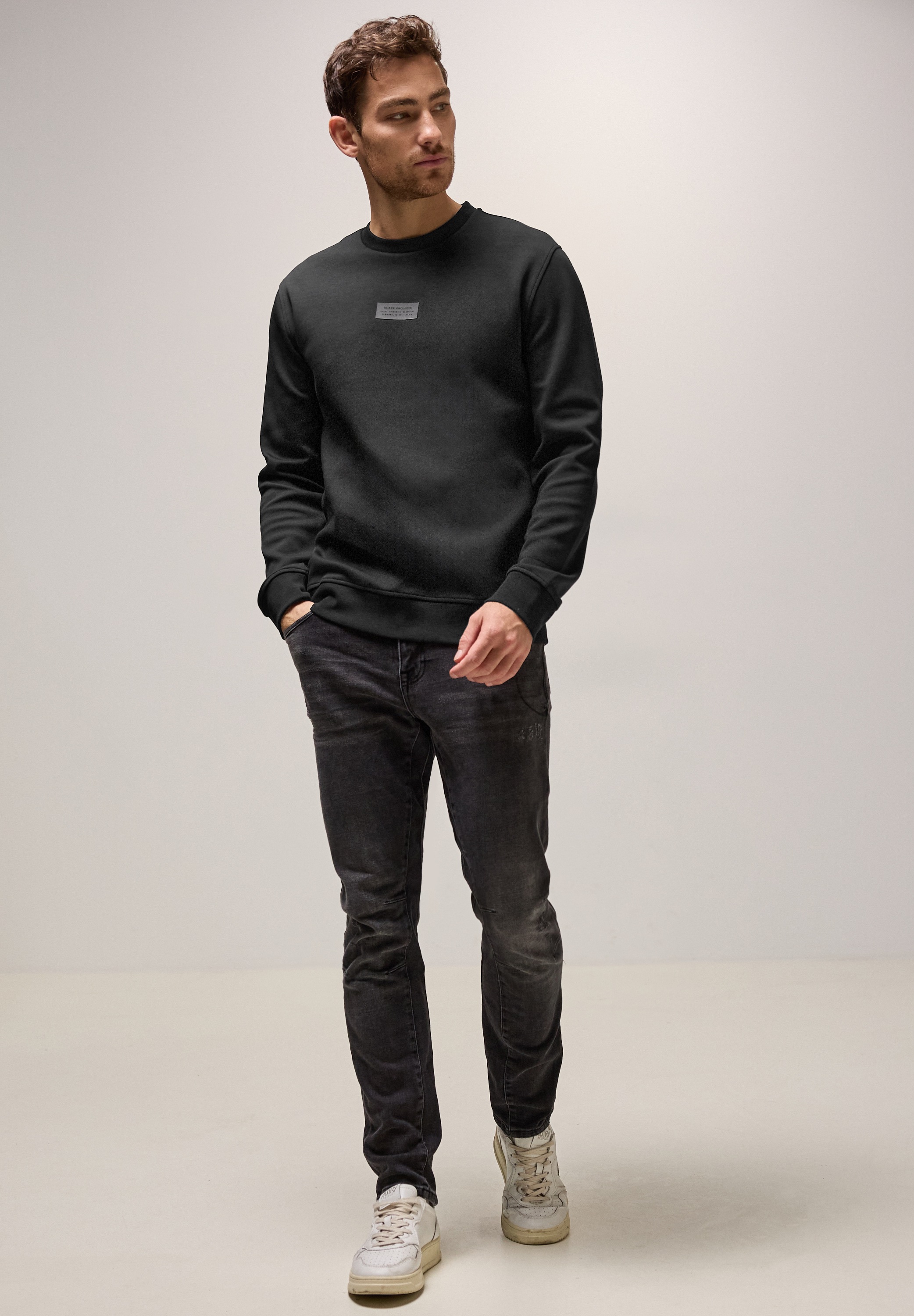 STREET ONE MEN Sweatshirt, mit Rundhalsausschnitt
