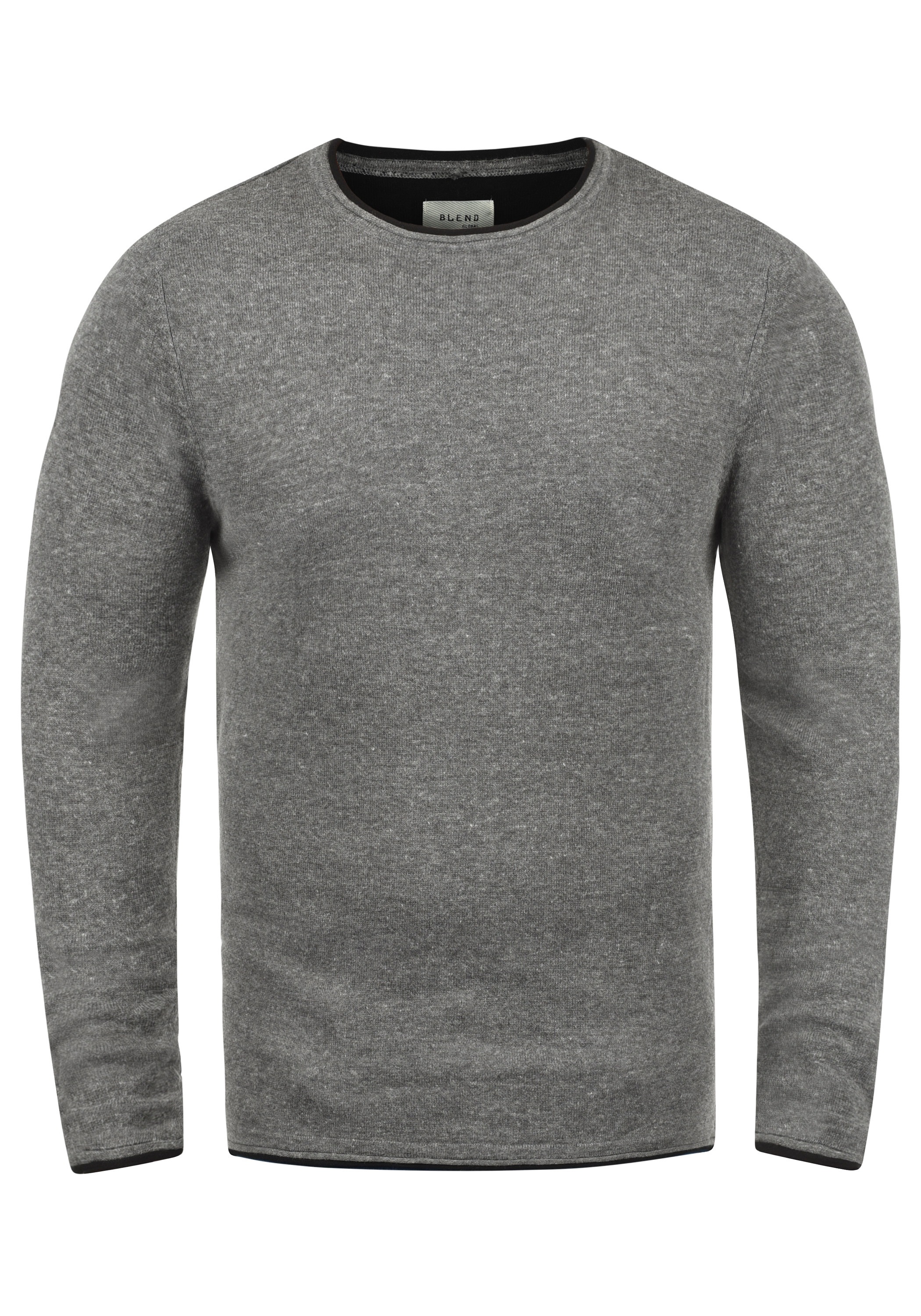 Blend Rundhalspullover "BHOdin" Strickpullover mit aufgerollten Abschlüssen günstig online kaufen