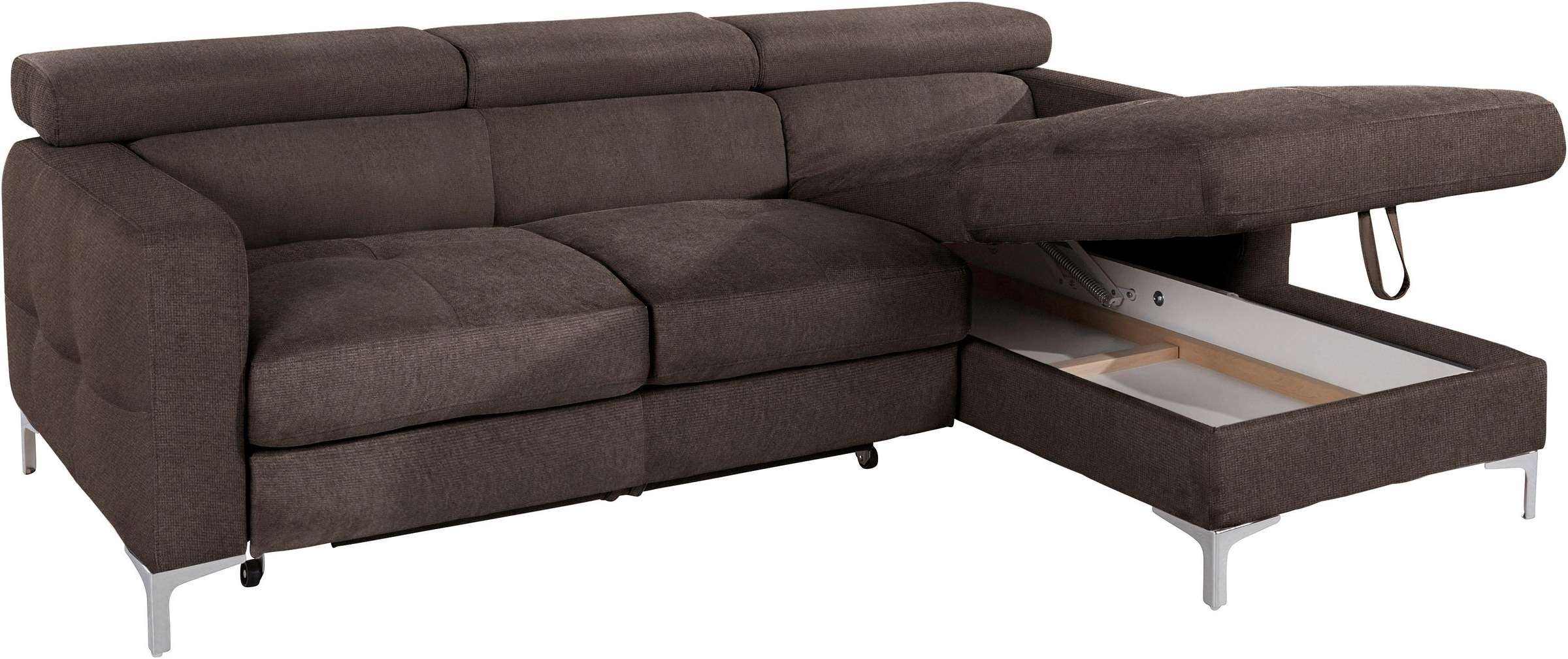 COTTA Ecksofa »Sammy L-Form«, mit Kopfteilverstellung, wahlweise mit Bettfunktion & Bettkasten