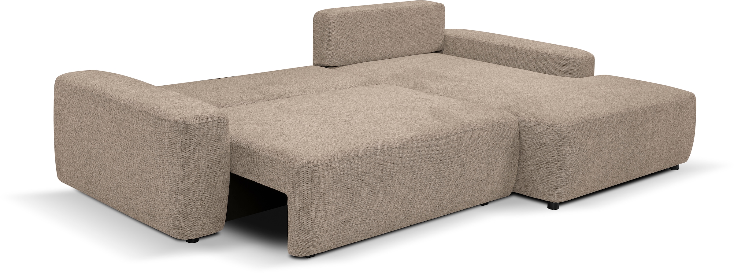 WERK2 Ecksofa »Bully L-Form«, Curvy Trend Ecksofa mit Schlaffunktion in weichem Cord