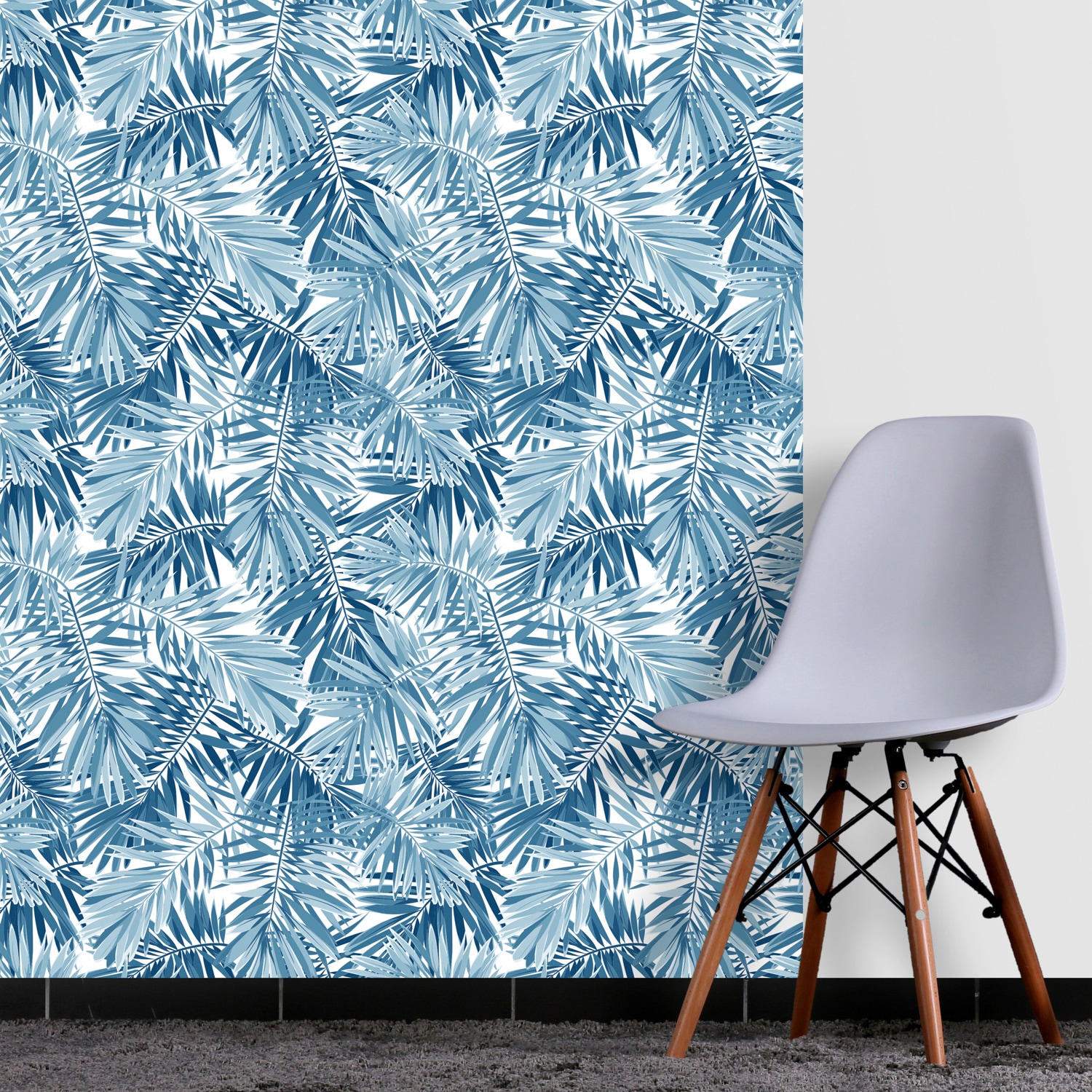 queence Vinyltapete »Tropische Blätter-Blau«, 90 x 250 cm, selbstklebend  kaufen | BAUR | Vinyltapeten