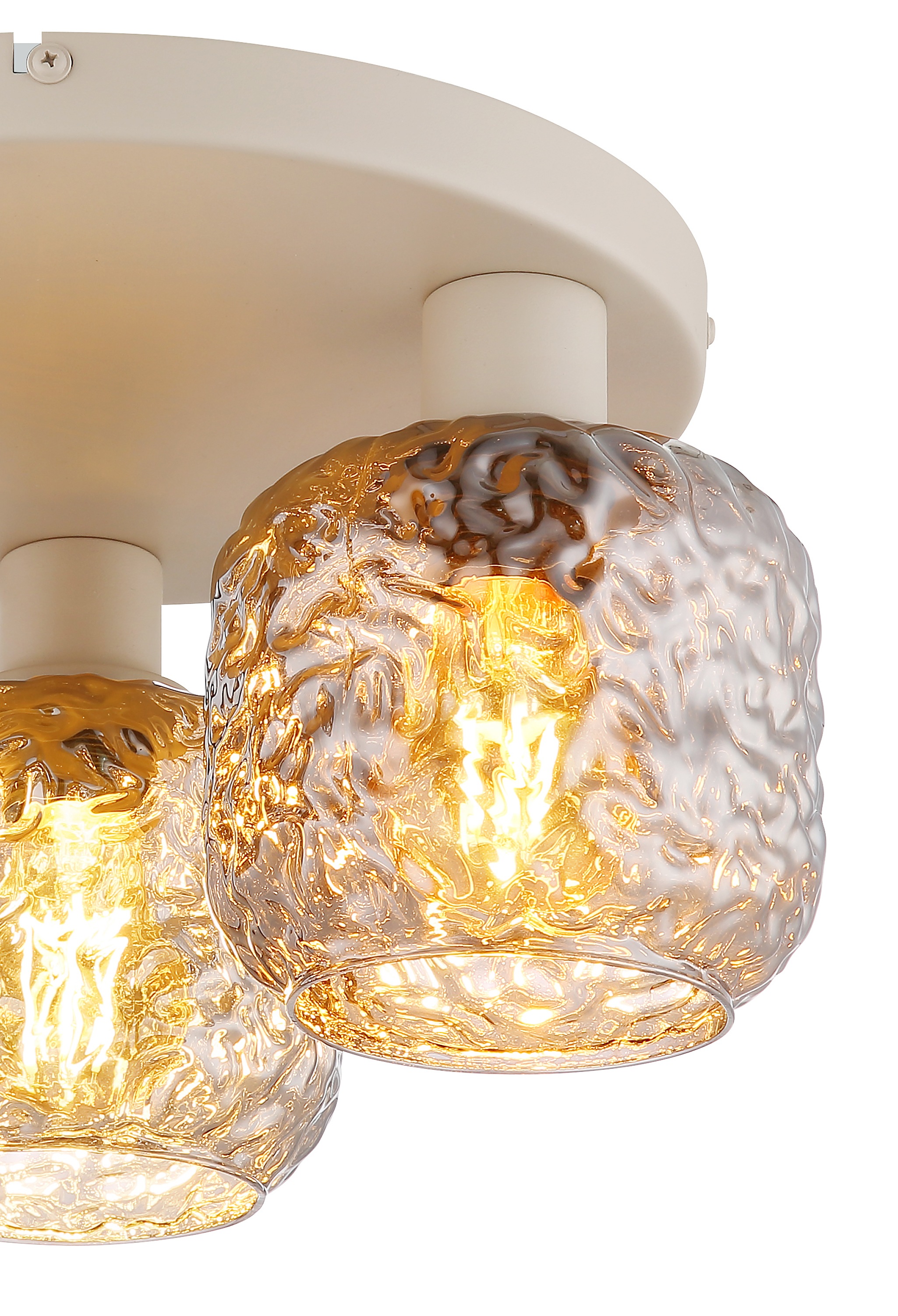GLOBO LIGHTING Deckenleuchte »ANTONIO« E27 1 Stk. Deckenleuchte beige matt mit rauchfarbenem Glas, elegant