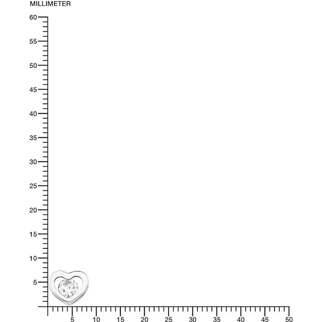 Amor Kette mit Anhänger »2016056, Herz«, mit Zirkonia (synth.)