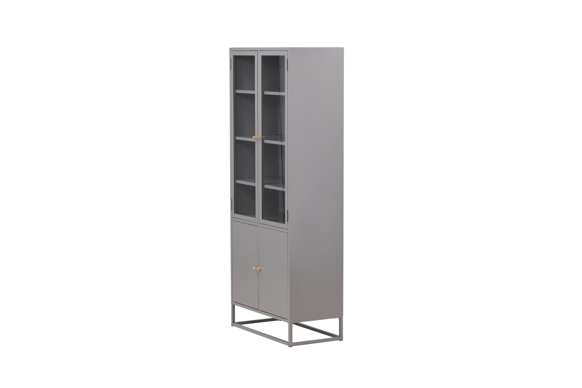 Venture Home Vitrine »Bakal, hoher Stauraumschrank aus Stahl, 4 Türen, Höhe 190 cm« Hochschrank, Pulverbeschichtung, Glastüren, Einlegeböden, kultiviert