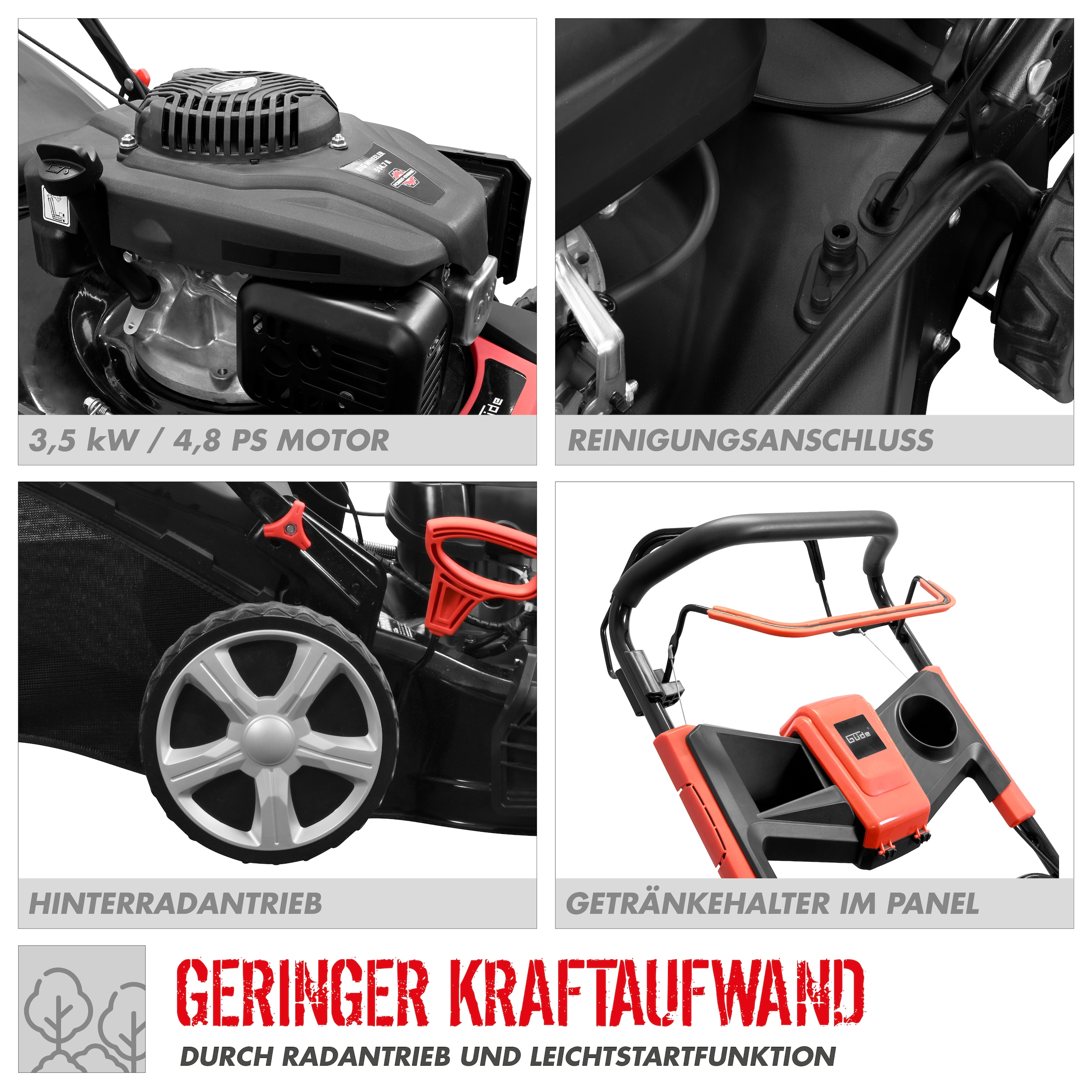 Güde Benzinrasenmäher »»BIG WHEELER 514.7 R««, für Rasenflächen bis 1800m²