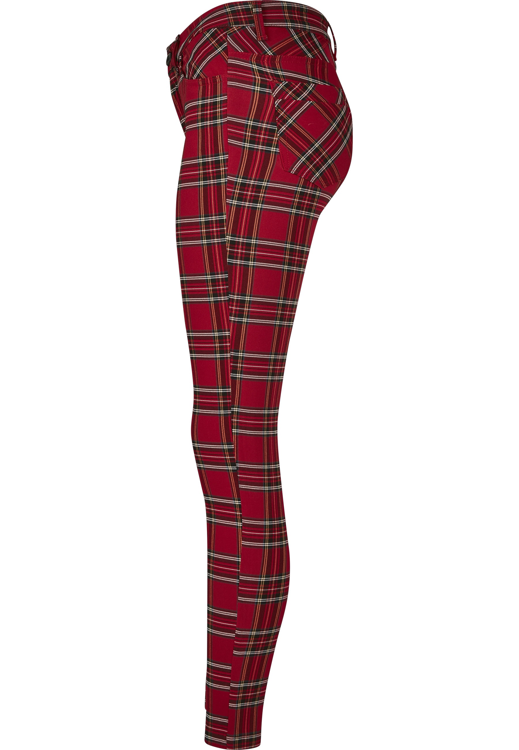 URBAN CLASSICS Stoffhose »Urban Classics Damen Ladies Skinny Tartan Pants«