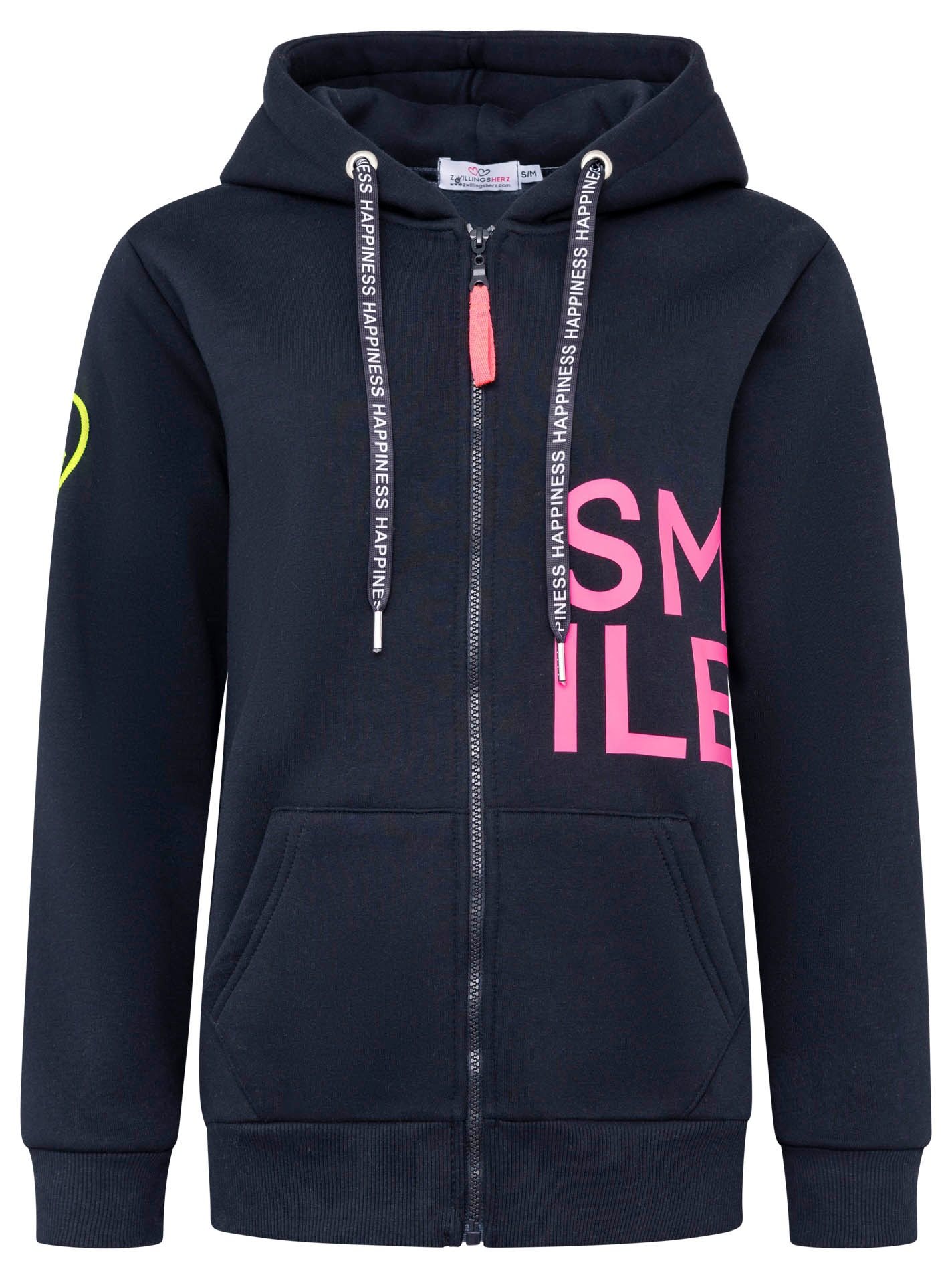 Zwillingsherz Kapuzensweatjacke ""Alissa"" mit SMILE, gesticktem Herz am Ar günstig online kaufen