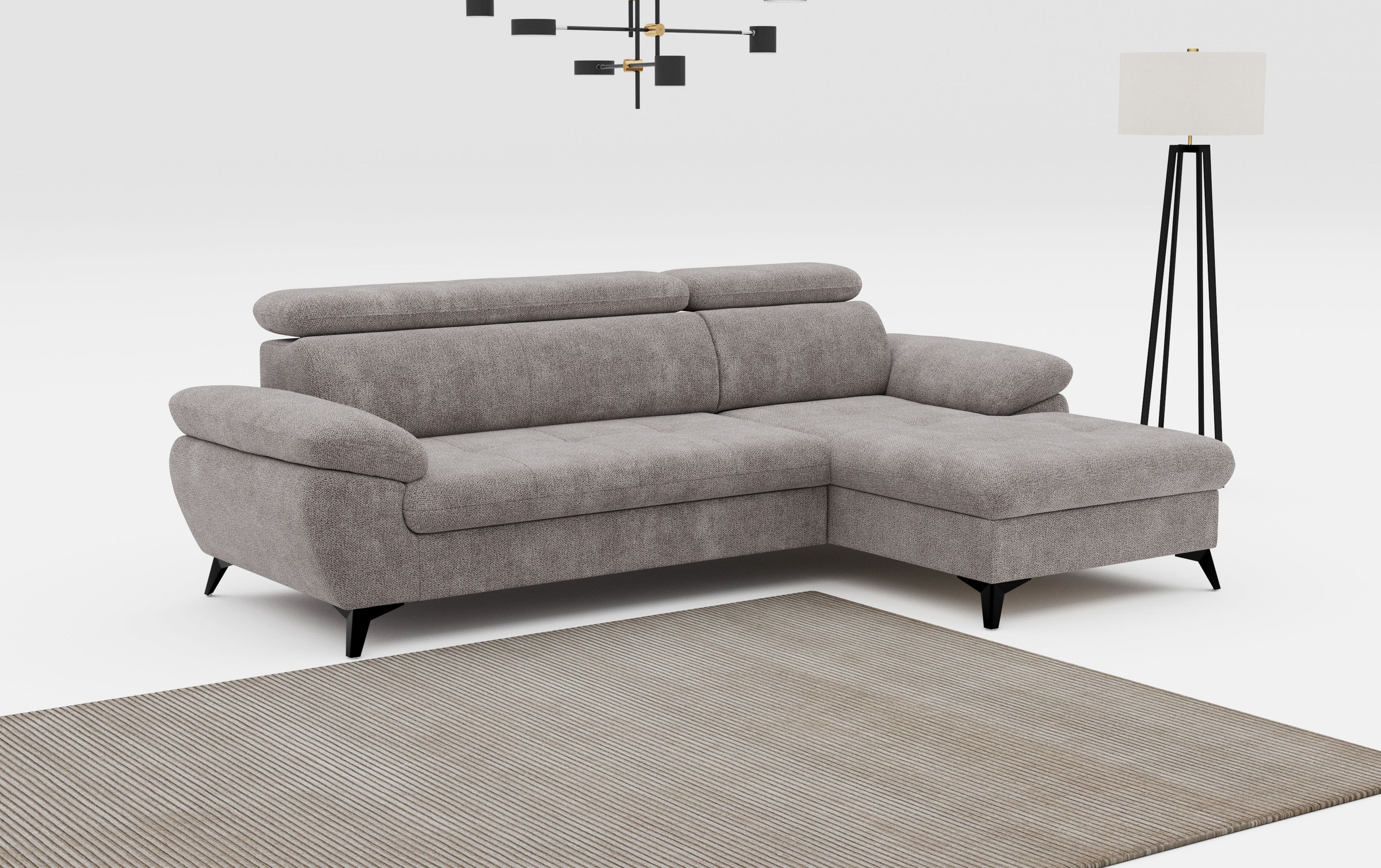 COTTA Ecksofa "Hudson L-Form, B: 261 cm" mit Kopfteilverstellung, optional günstig online kaufen
