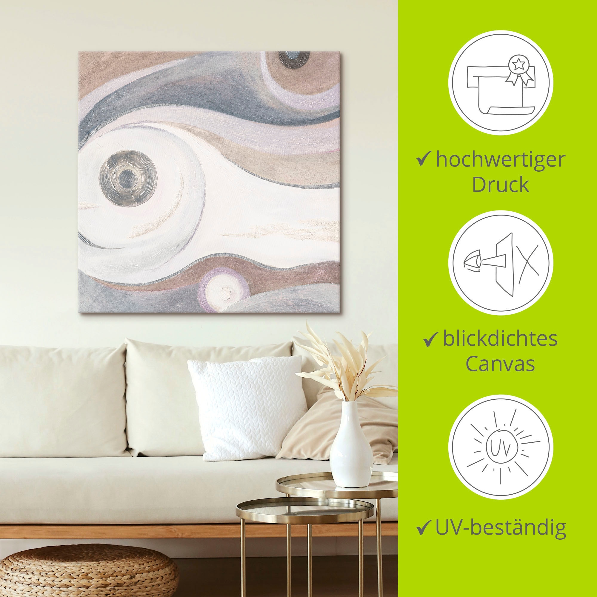 Artland Leinwandbild »Sand-Pastell II - Abstrakt«, Muster, (1 St.), auf Keilrahmen gespannt