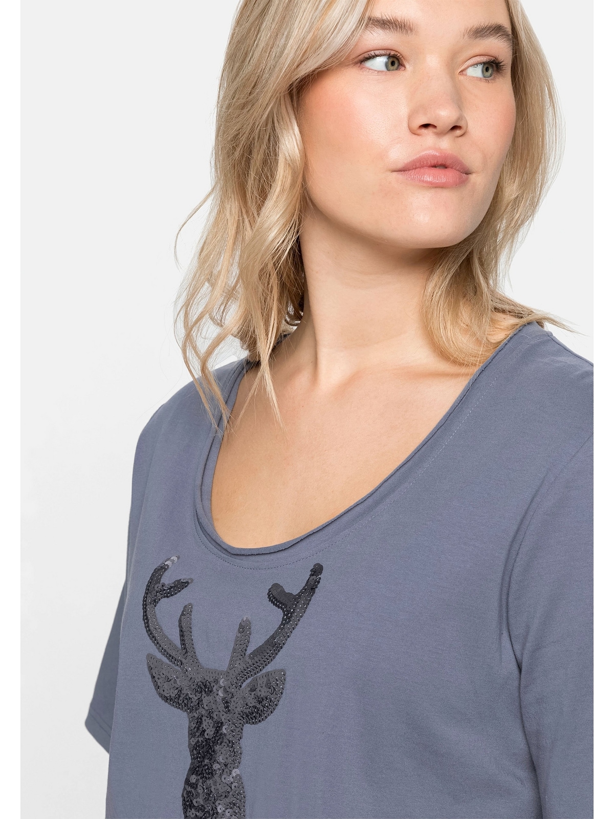 Sheego T-Shirt »Große Größen«, im Trachtenlook, Pailletten für bestellen BAUR | mit