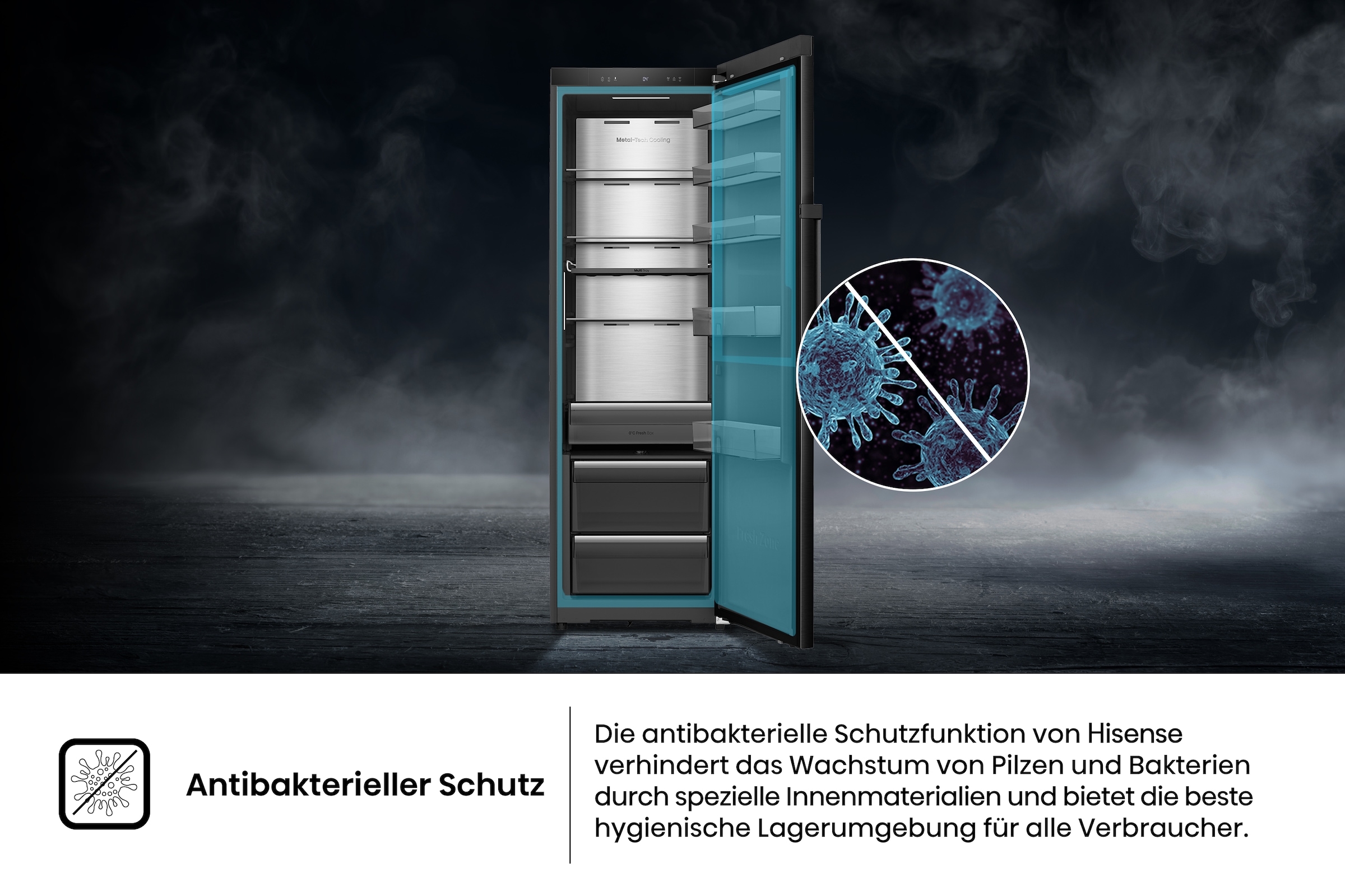 Hisense Kühlschrank »RL5K370GSFC1« 185,6 cm hoch 59,5 cm breit MetalCooling