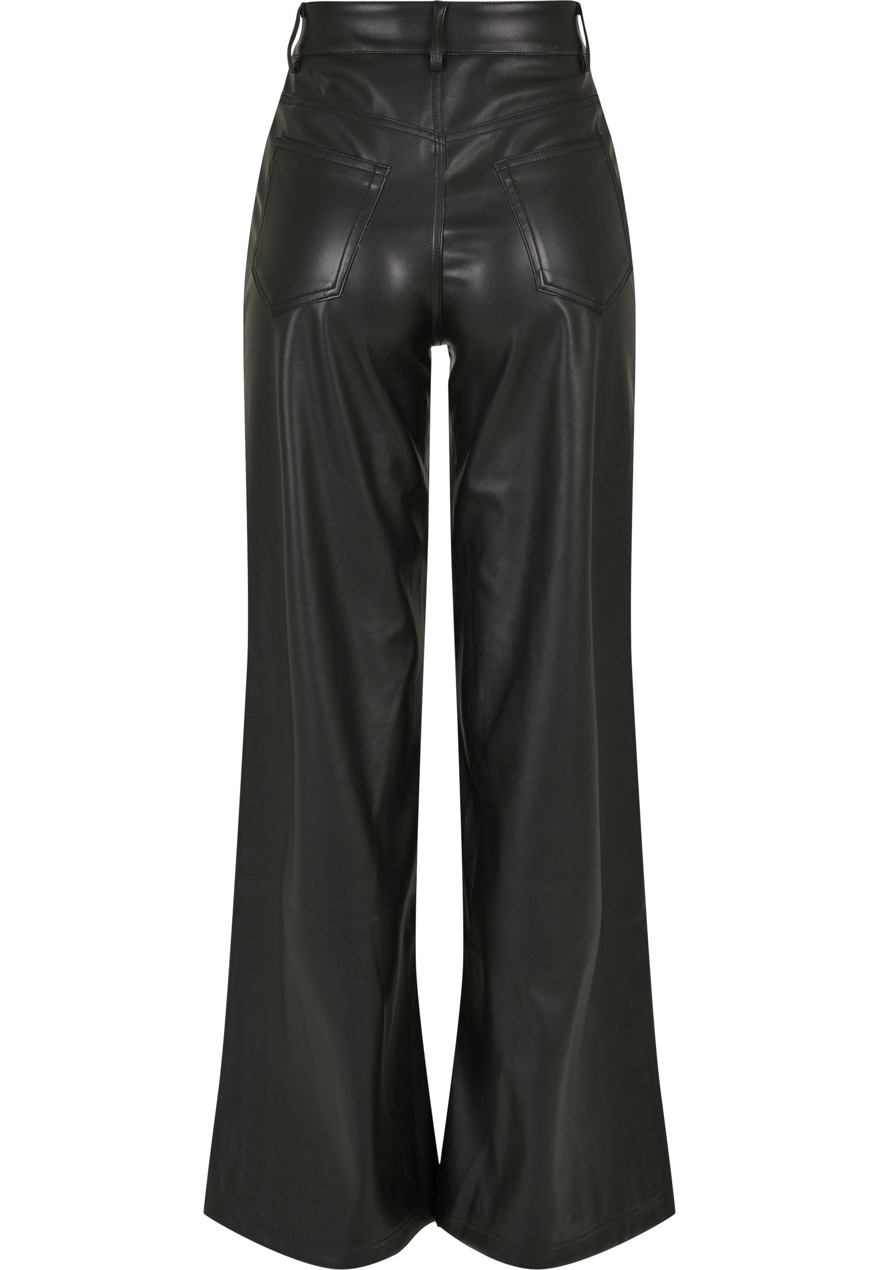 URBAN CLASSICS Stoffhose "Urban Classics Damen Ladies Faux Leather Wide Leg günstig online kaufen