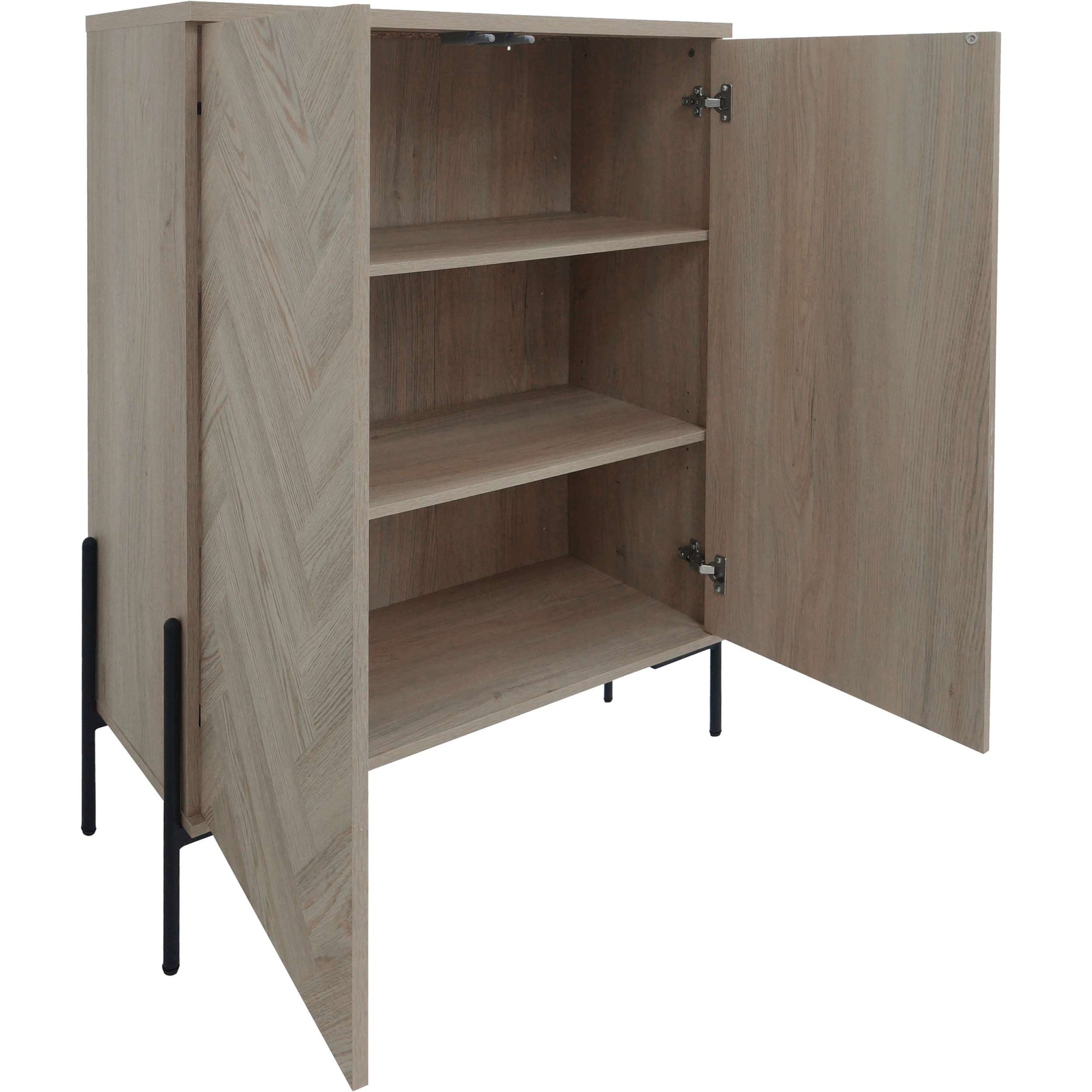 Leonique Highboard "Eadwine" Kommode, Midischrank, Push-to-open, Türen mit günstig online kaufen