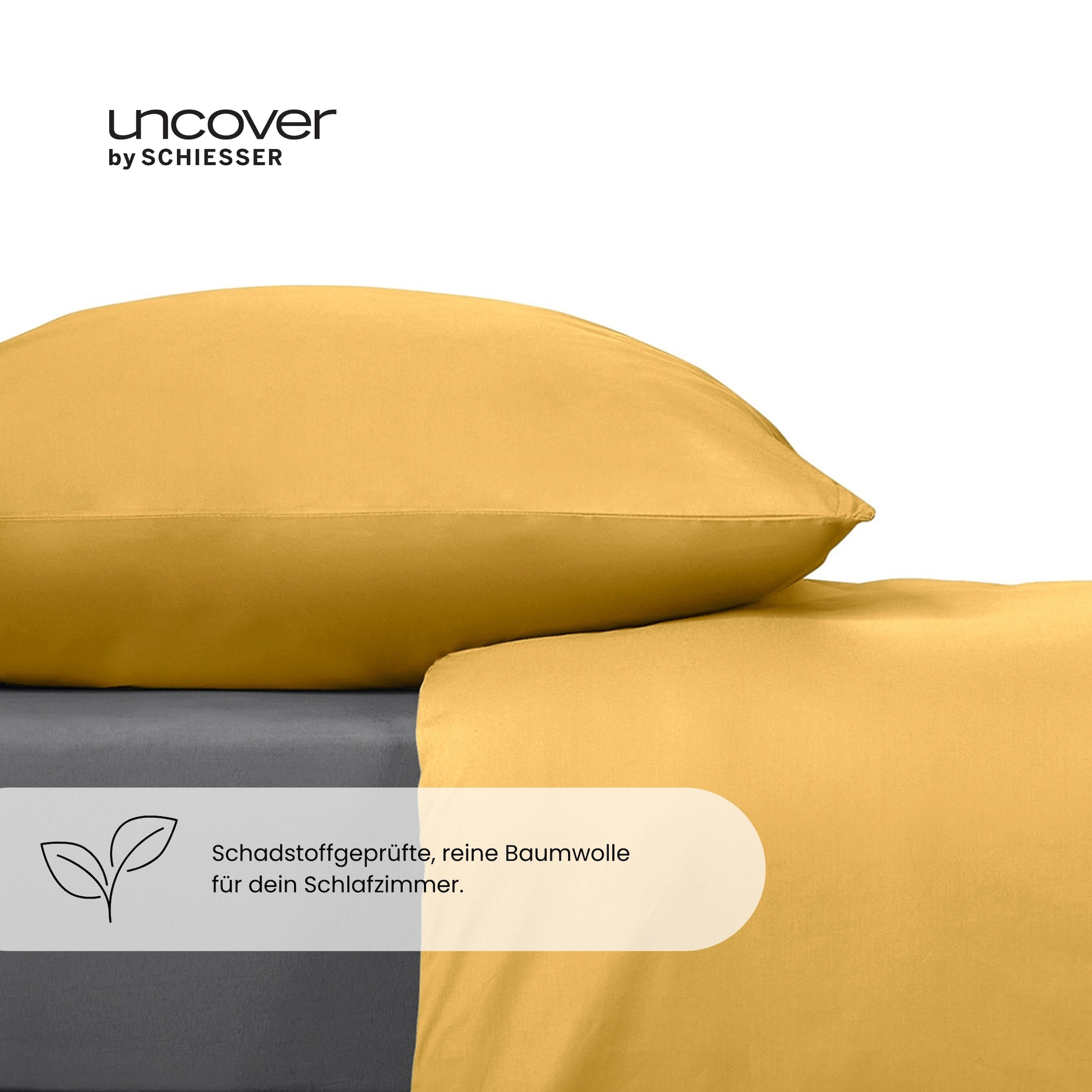 uncover by SCHIESSER Bettwäsche »Soho aus weicher Baumwolle in gedeckten Uni-Farben«, Made in Green