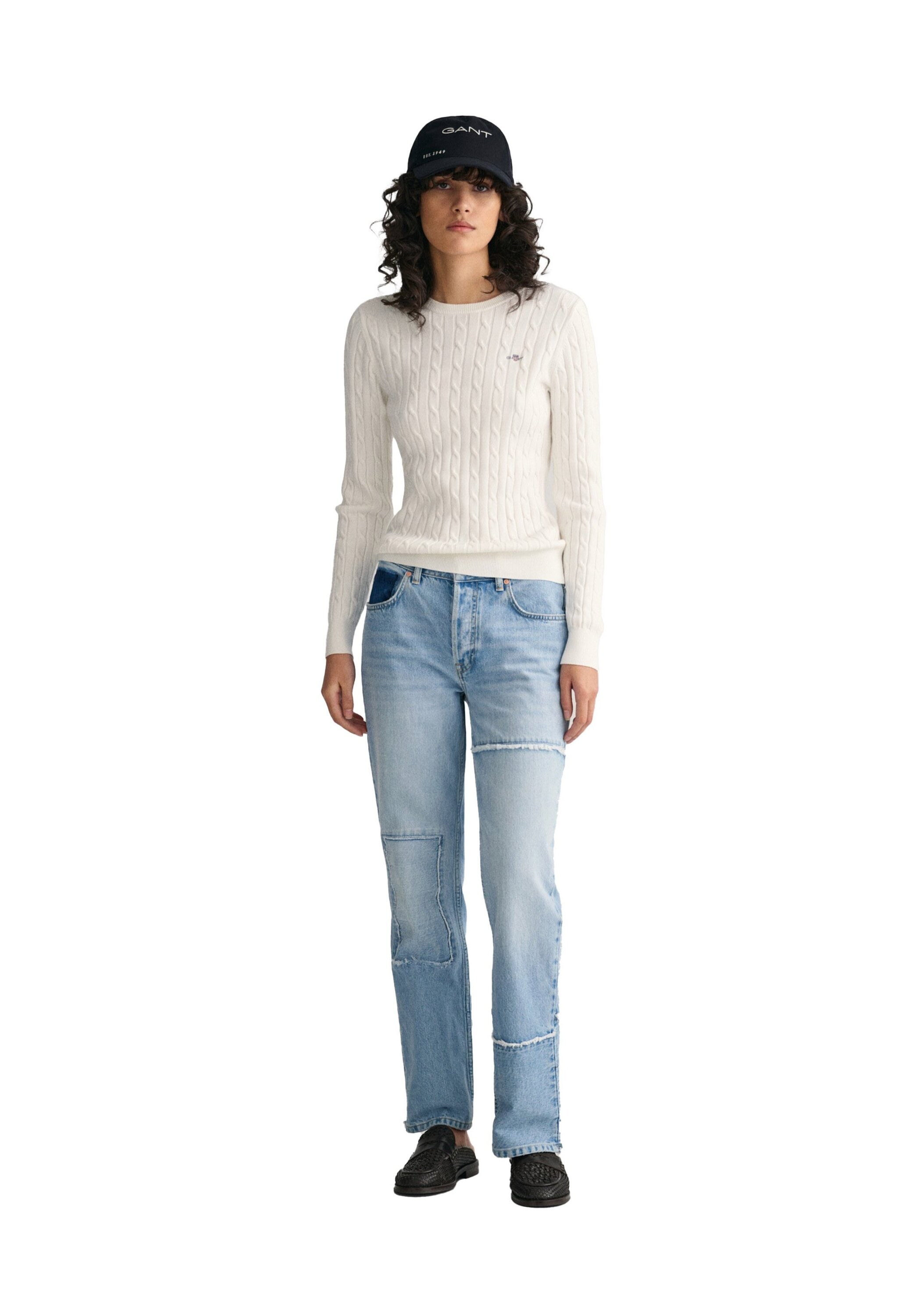 Gant Sweater »Strickpullover STRETCH COTTON CABLE C-NECK«