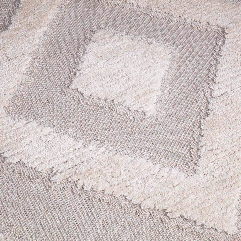 Carpet City Hochflor-Teppich »Valencia 813«, rechteckig, 20 mm Höhe, Läufer, Boho-Stil, 3D-Effekt, Raute, Hoch-Tief-Struktur, mit Fransen