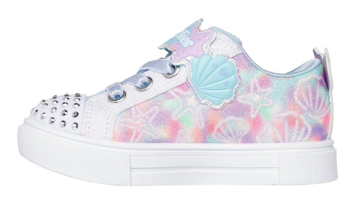 Skechers Lauflernschuh »TWINKLE SPARKS LIGHTS«, Sneaker,Blink,-Klettschuh mit Glitzer, Größenschablone zum Download