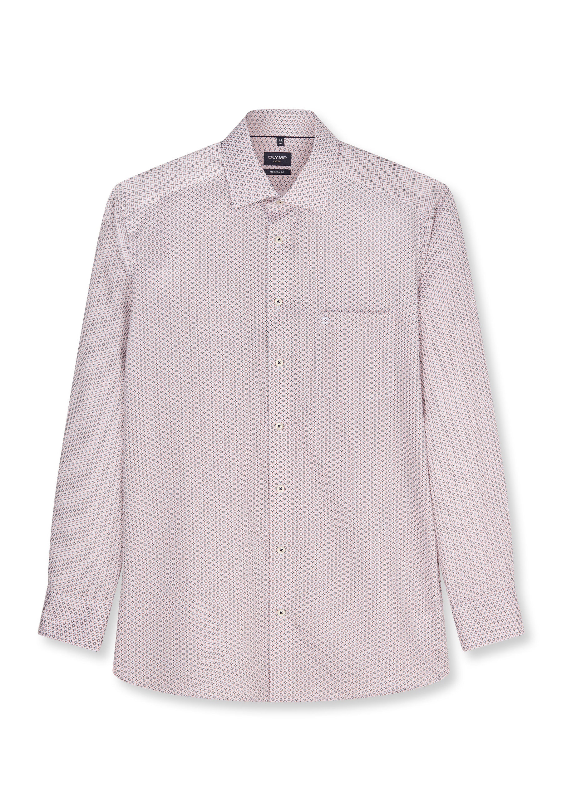 Businesshemd OLYMP "OLYMP Luxor, modern fit, New Kent", Herren, Gr. 40, Normaler Arm, mandarin, 100% Baumwolle, Hemden