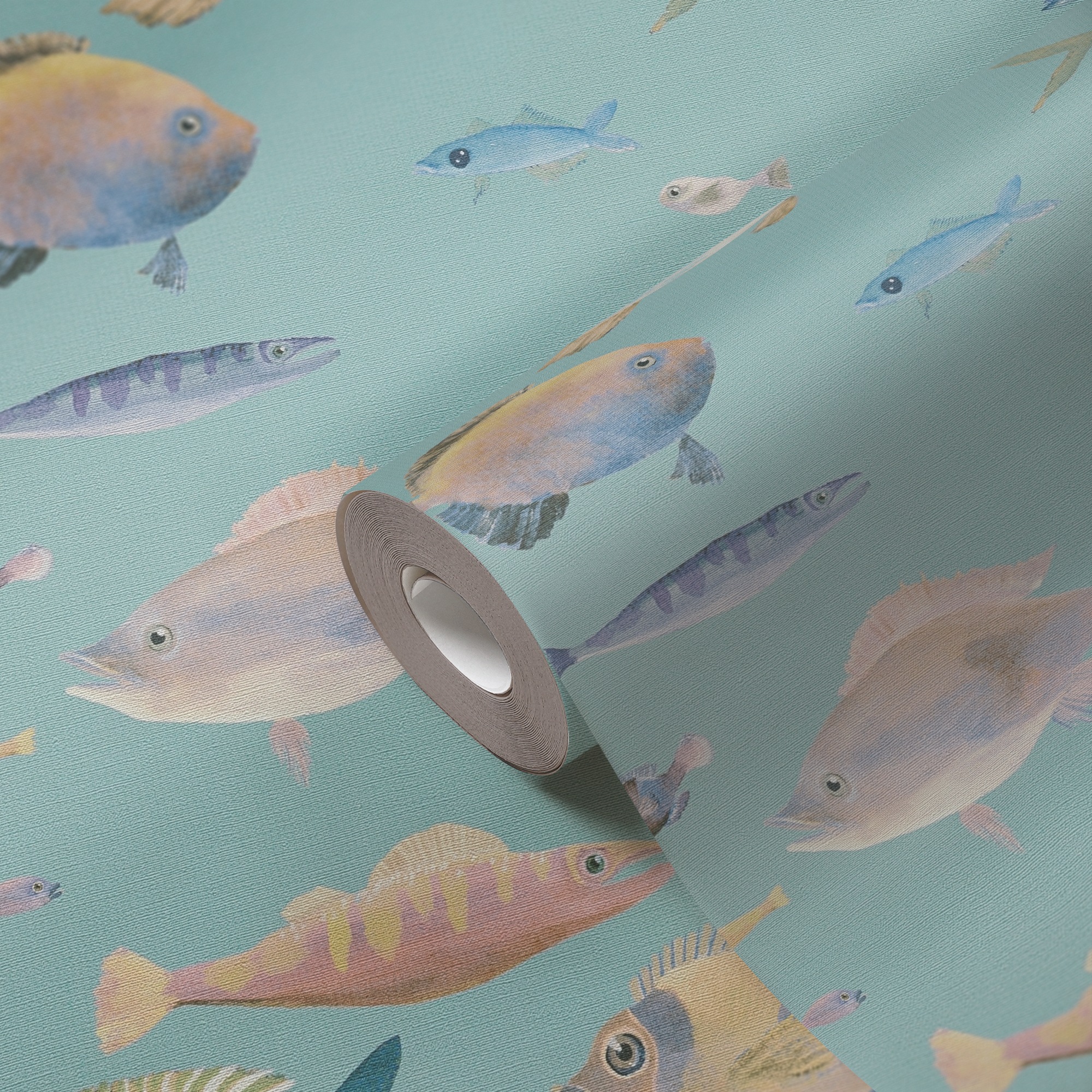 A.S. Création Vliestapete »PintWalls II Tapete mit Fischen Mustertapete mit Tieren Tiere«, matt, Vliestapete Kinderzimmer für Schlafzimmer Küche Wohnzimmer Fische Flur