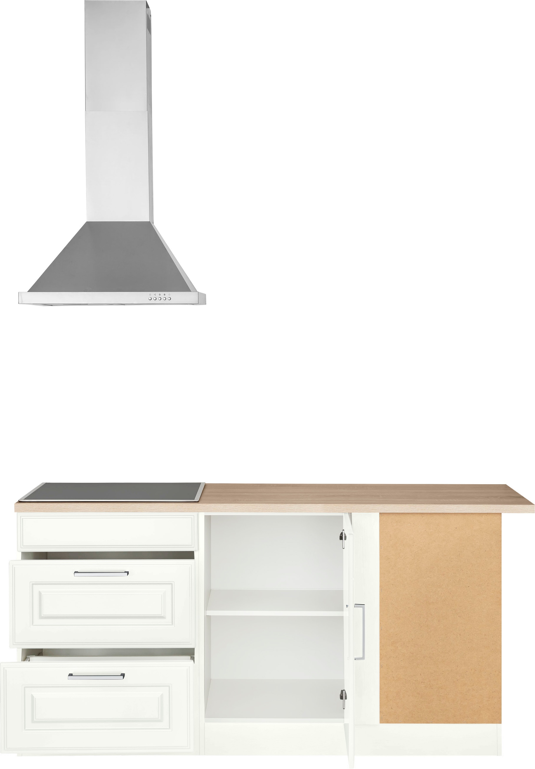 HELD MÖBEL Winkelküche »Stockholm«, Stellbreite 260/170 cm, mit hochwertigen MDF Fronten im Landhaus-Stil