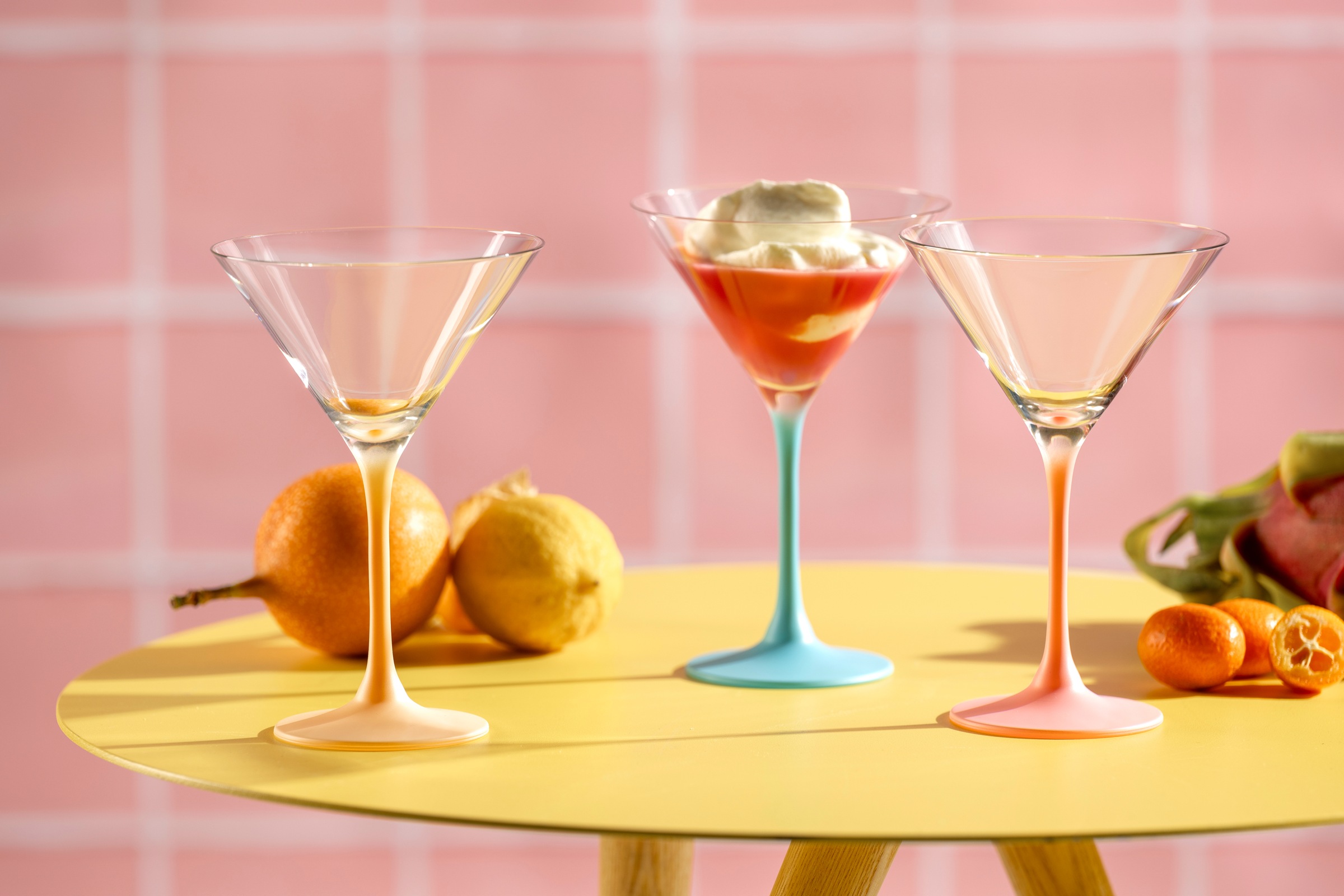 LEONARDO Cocktailglas "Brera 230 ml 6 Stück Himmelblau/Pfirsich/Rosa"