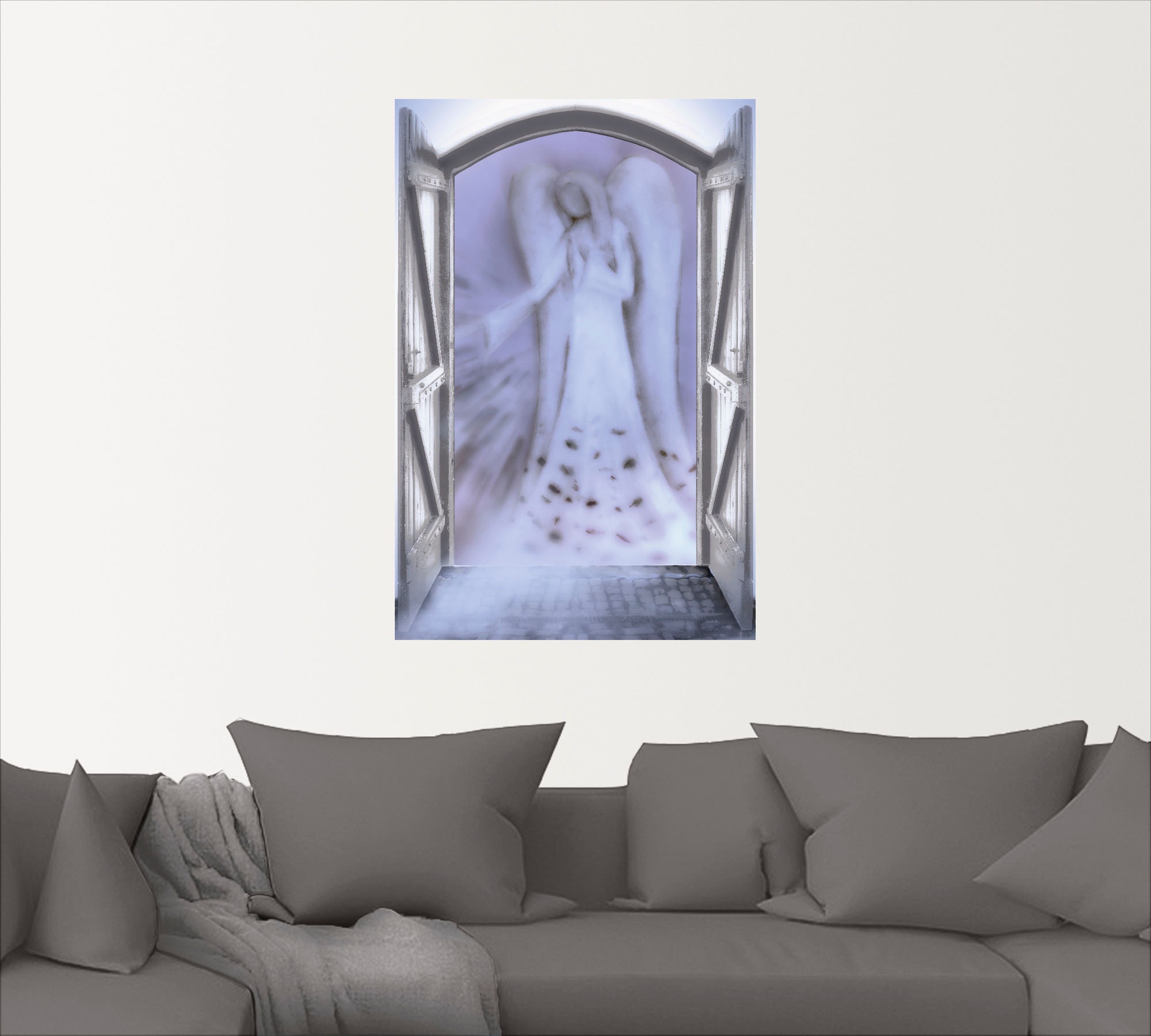 Artland Wandbild »Fensterblick - Engel vor der Tür«, Religion, (1 St.), als Alubild, Outdoorbild, Leinwandbild, Poster in verschied. Größen