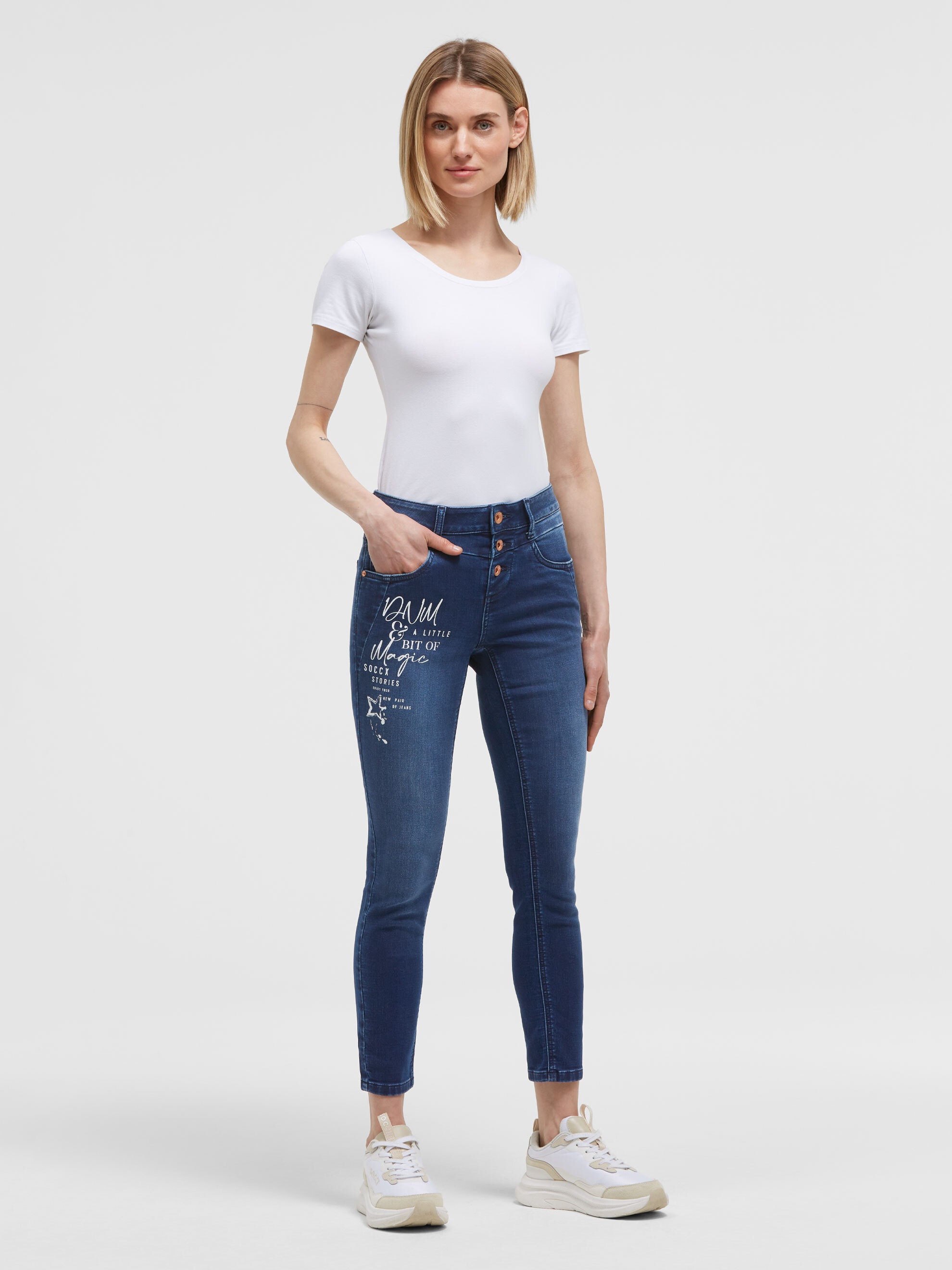 SOCCX Slim-fit-Jeans mit normaler Leibhöhe